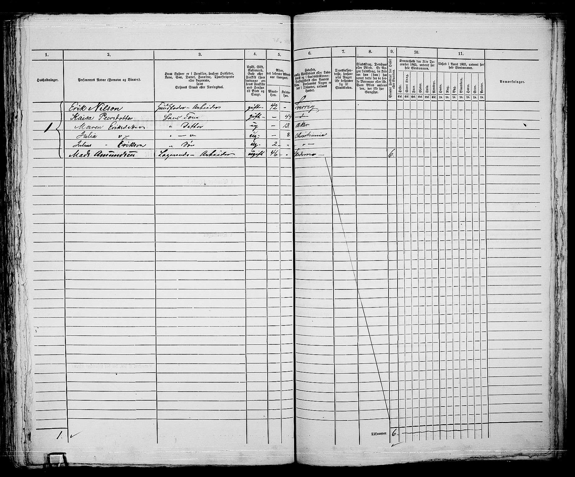 RA, 1865 census for Kristiania, 1865, p. 4864