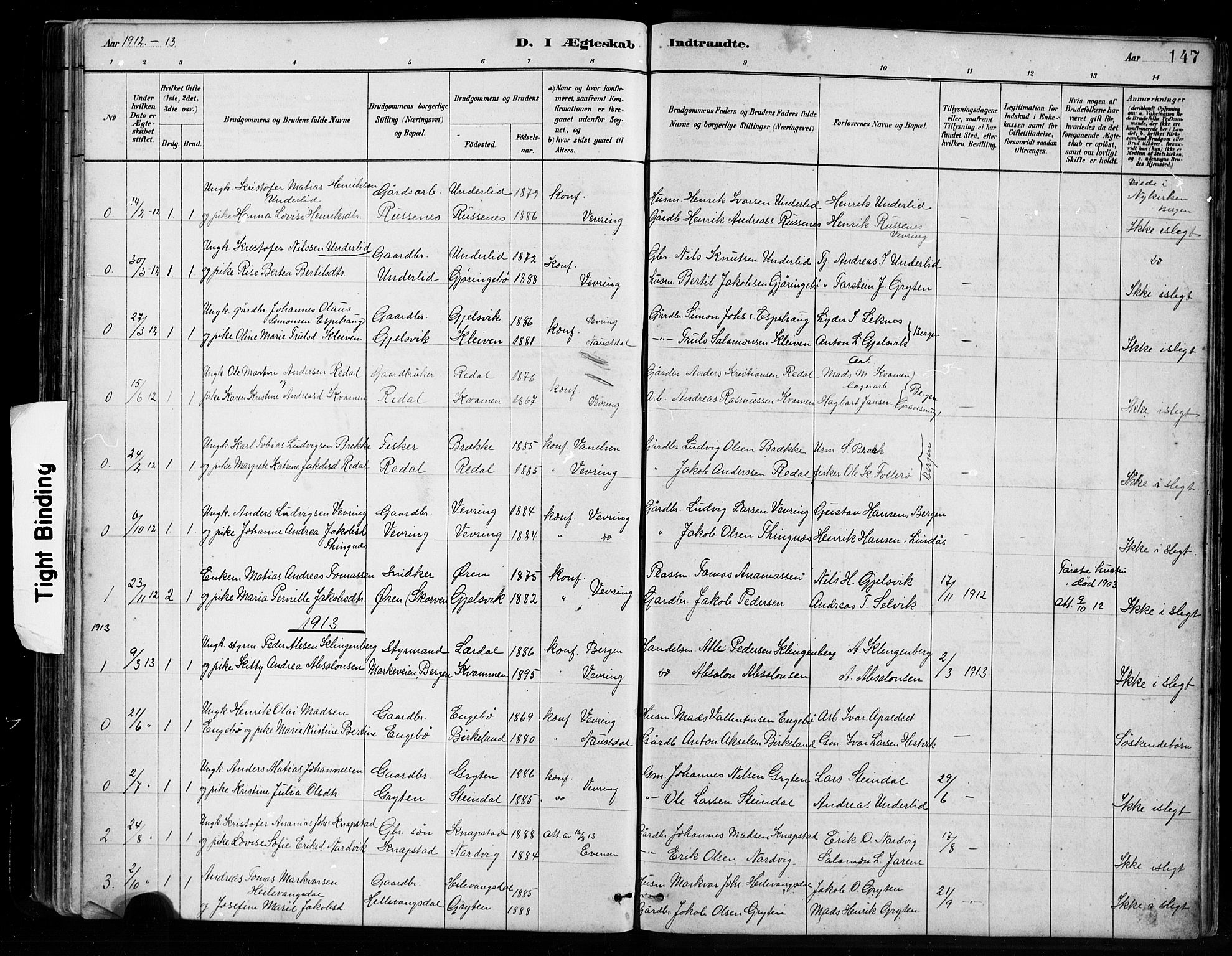 Førde sokneprestembete, SAB/A-79901/H/Hab/Habe/L0001: Parish register (copy) no. E 1, 1881-1920, p. 147