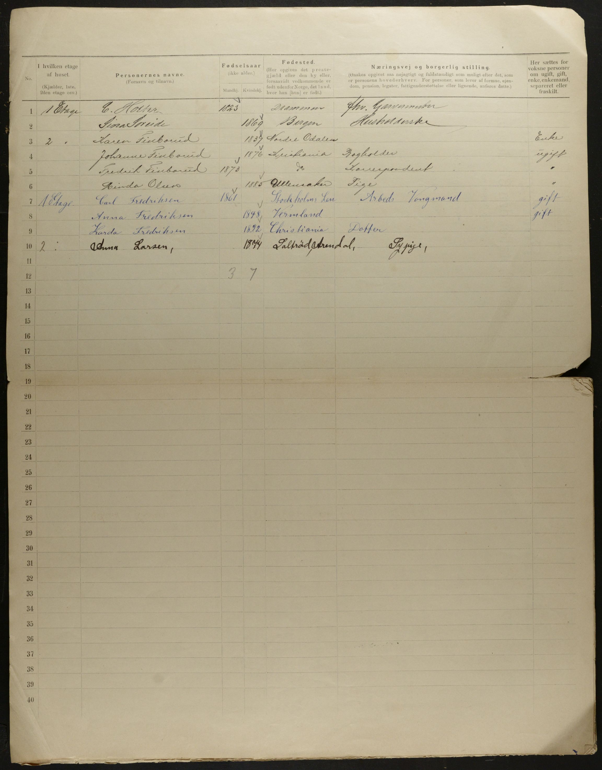 OBA, Municipal Census 1901 for Kristiania, 1901, p. 6799