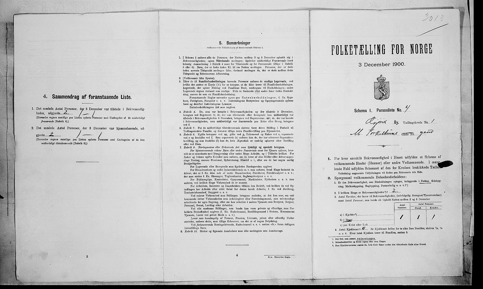 SAH, 1900 census for Gjøvik, 1900, p. 38