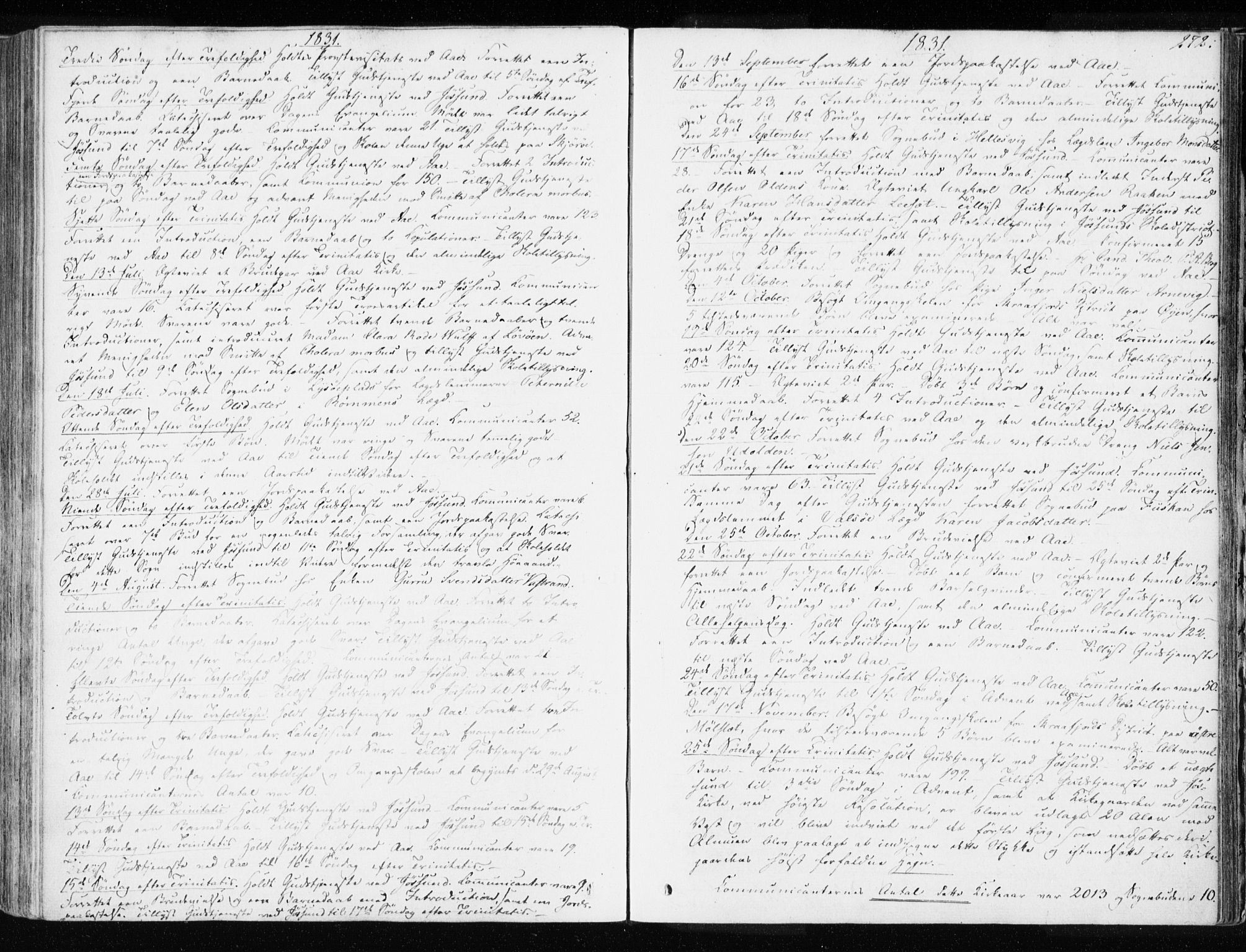 Ministerialprotokoller, klokkerbøker og fødselsregistre - Sør-Trøndelag, SAT/A-1456/655/L0676: Parish register (official) no. 655A05, 1830-1847, p. 272