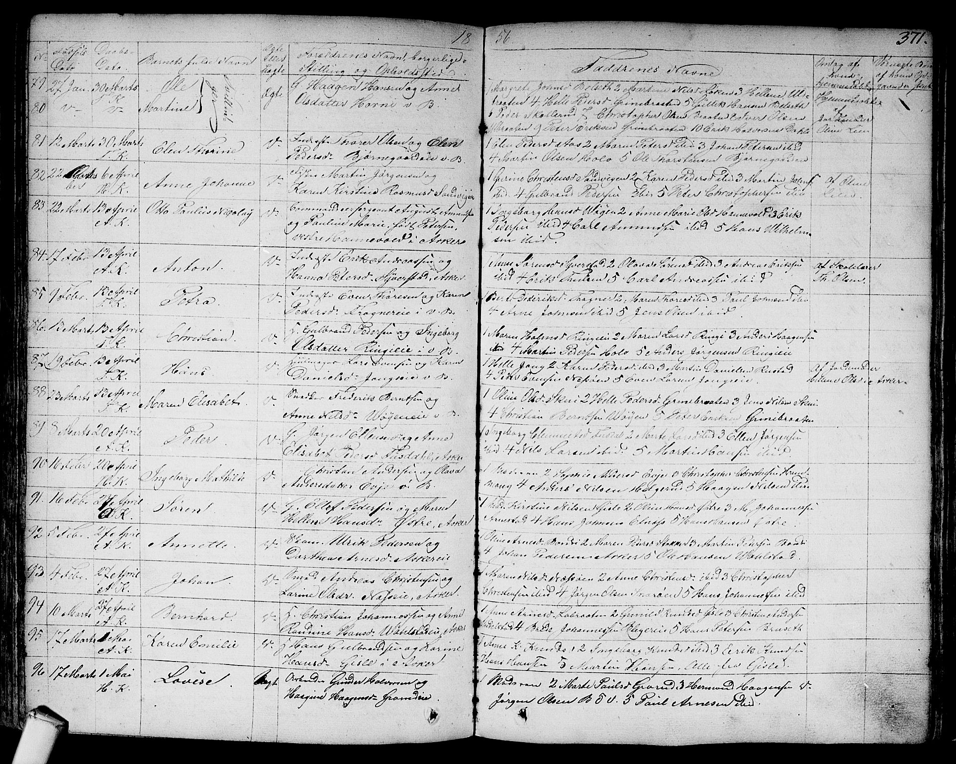 Asker prestekontor Kirkebøker, AV/SAO-A-10256a/F/Fa/L0007: Parish register (official) no. I 7, 1825-1864, p. 371