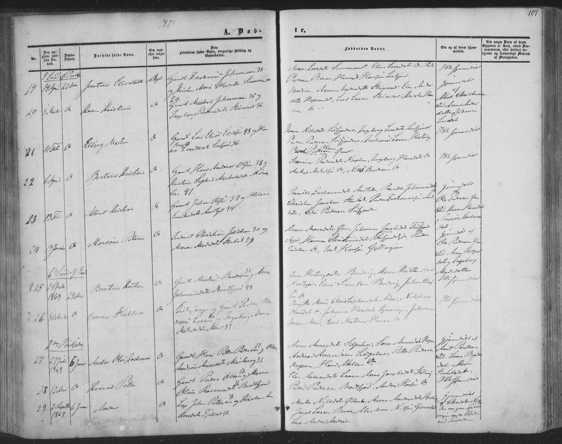 Ministerialprotokoller, klokkerbøker og fødselsregistre - Nordland, SAT/A-1459/853/L0770: Parish register (official) no. 853A09, 1857-1870, p. 107