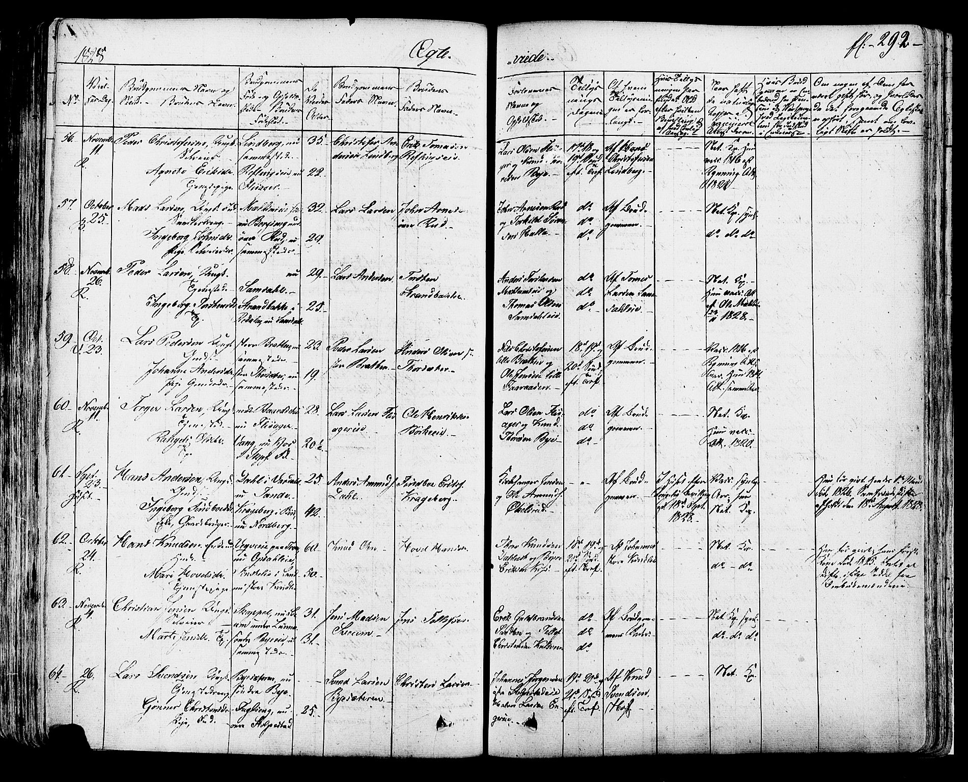 Ringsaker prestekontor, AV/SAH-PREST-014/K/Ka/L0007: Parish register (official) no. 7A, 1826-1837, p. 292