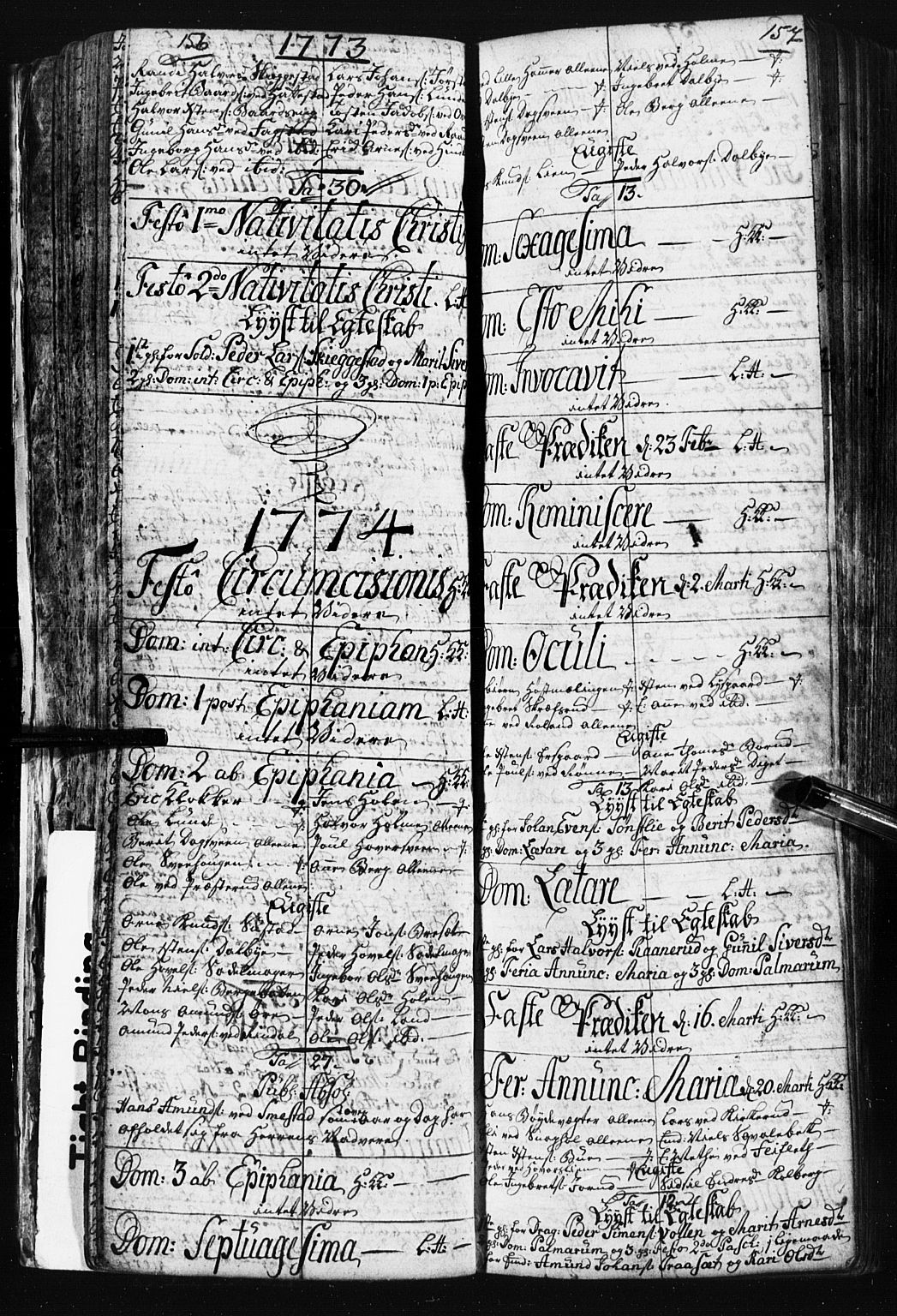 Fåberg prestekontor, SAH/PREST-086/H/Ha/Hab/L0003: Parish register (copy) no. 3, 1768-1796, p. 156-157