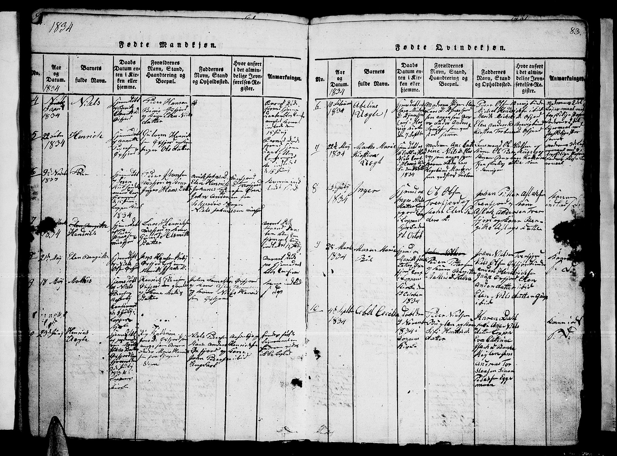 Loppa sokneprestkontor, SATØ/S-1339/H/Hb/L0001klokker: Parish register (copy) no. 1, 1820-1849, p. 82-83
