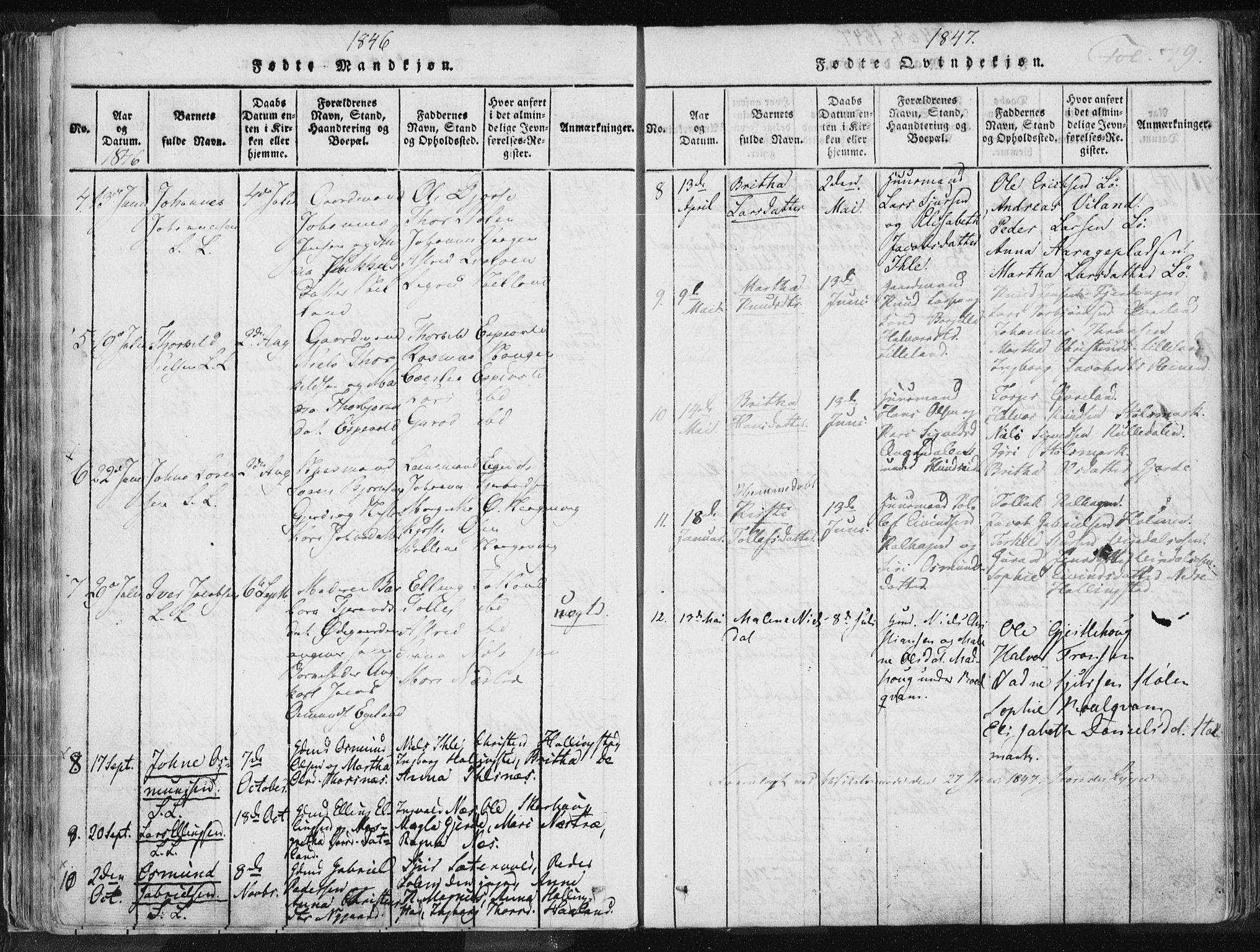 Vikedal sokneprestkontor, SAST/A-101840/01/IV: Parish register (official) no. A 3, 1817-1850, p. 79