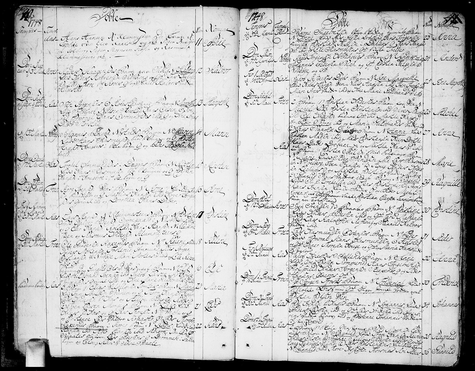 Ås prestekontor Kirkebøker, SAO/A-10894/F/Fa/L0001: Parish register (official) no. I 1, 1742-1778, p. 40-41