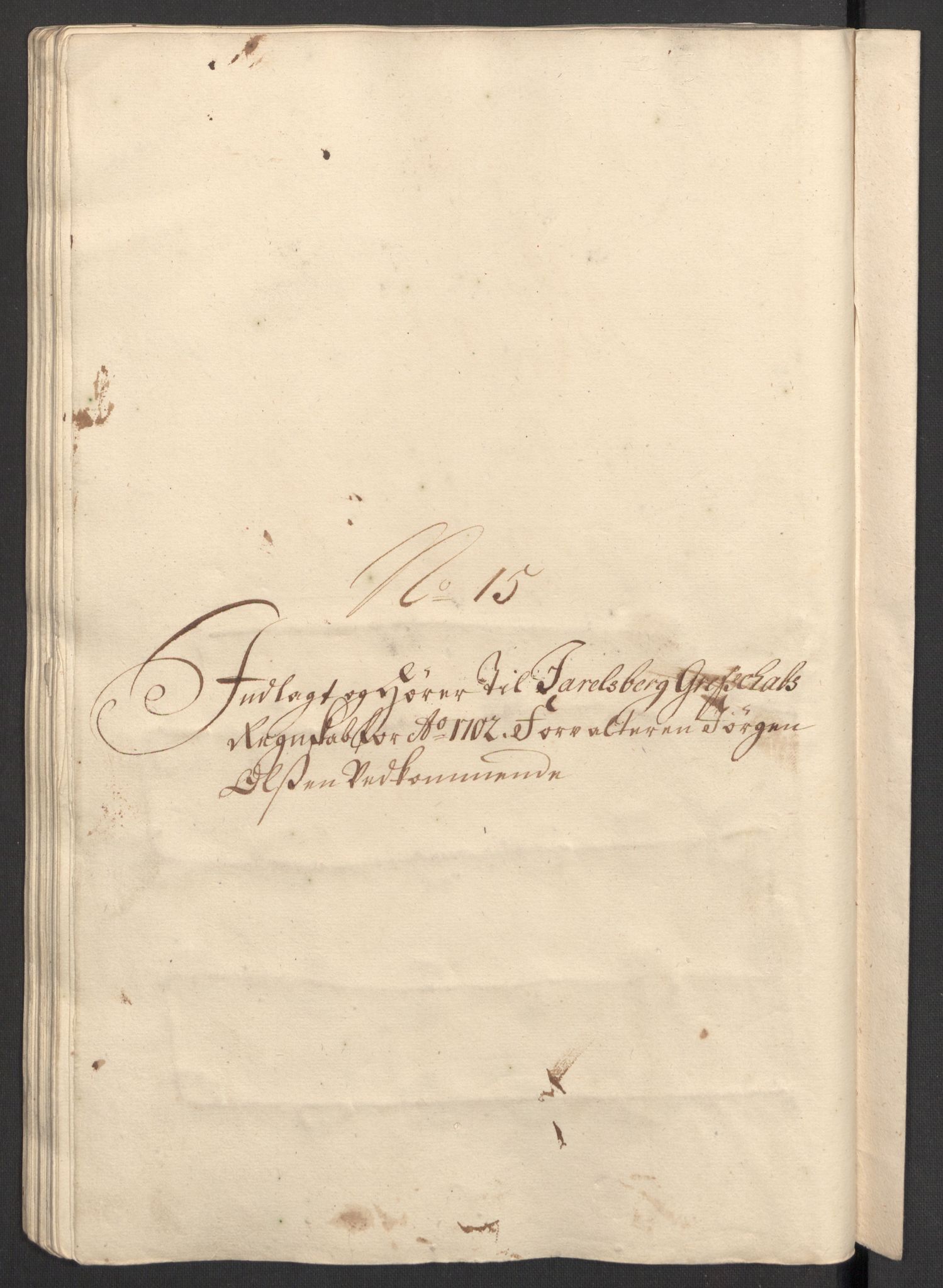 Rentekammeret inntil 1814, Reviderte regnskaper, Fogderegnskap, AV/RA-EA-4092/R32/L1870: Fogderegnskap Jarlsberg grevskap, 1702, p. 241