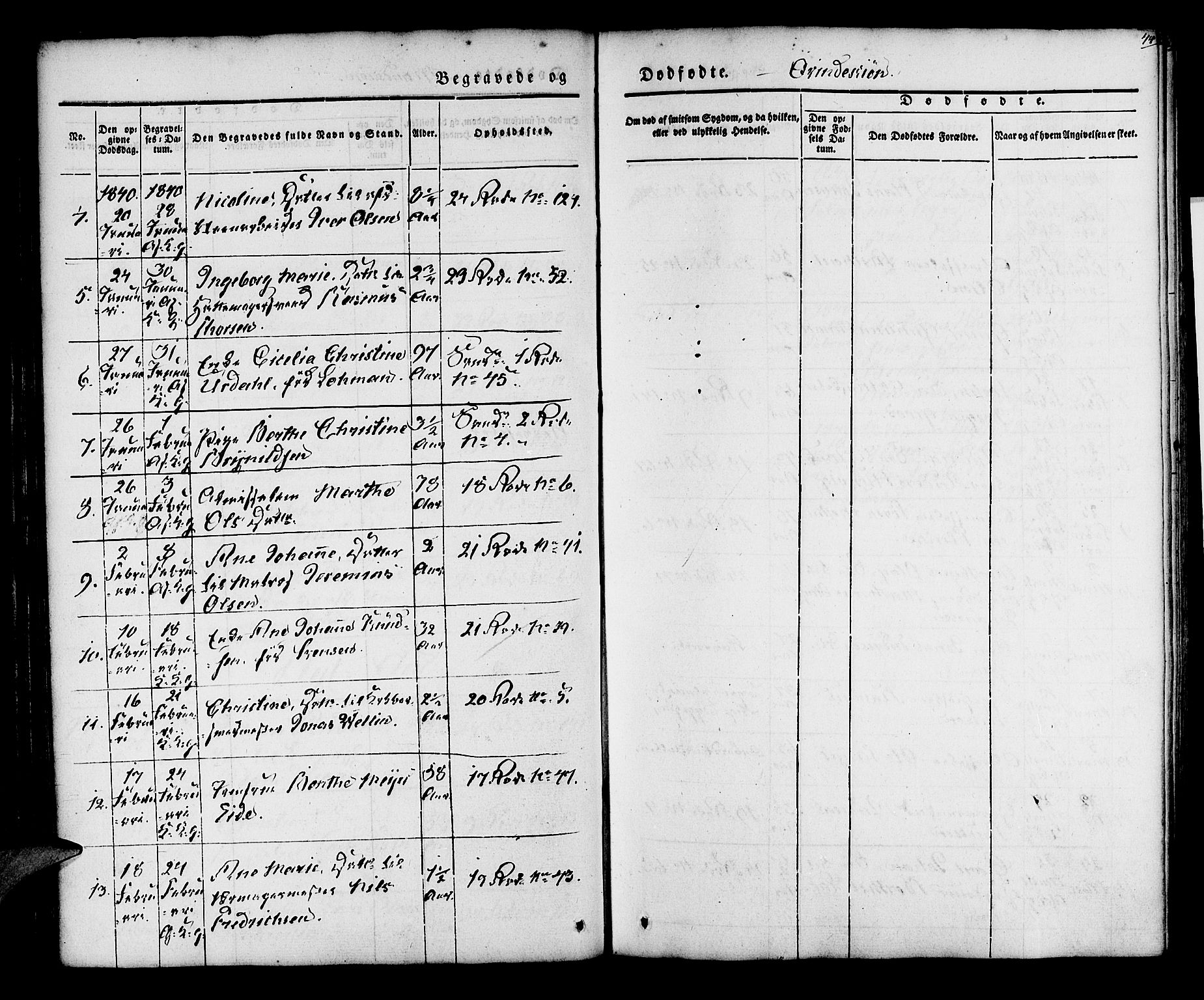 Korskirken sokneprestembete, AV/SAB-A-76101/H/Hab: Parish register (copy) no. E 1, 1837-1851, p. 44