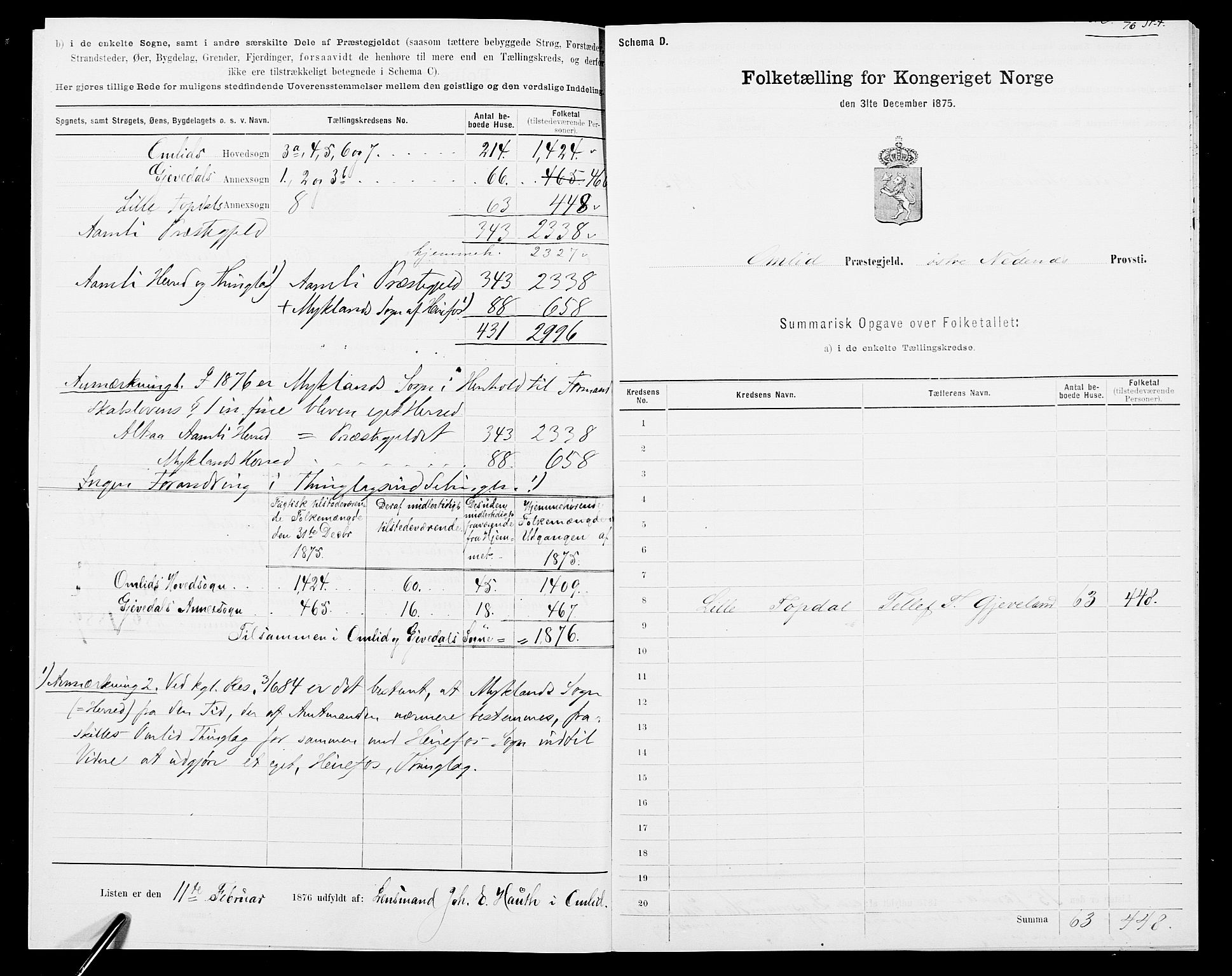 SAK, 1875 census for 0929P Åmli, 1875, p. 3