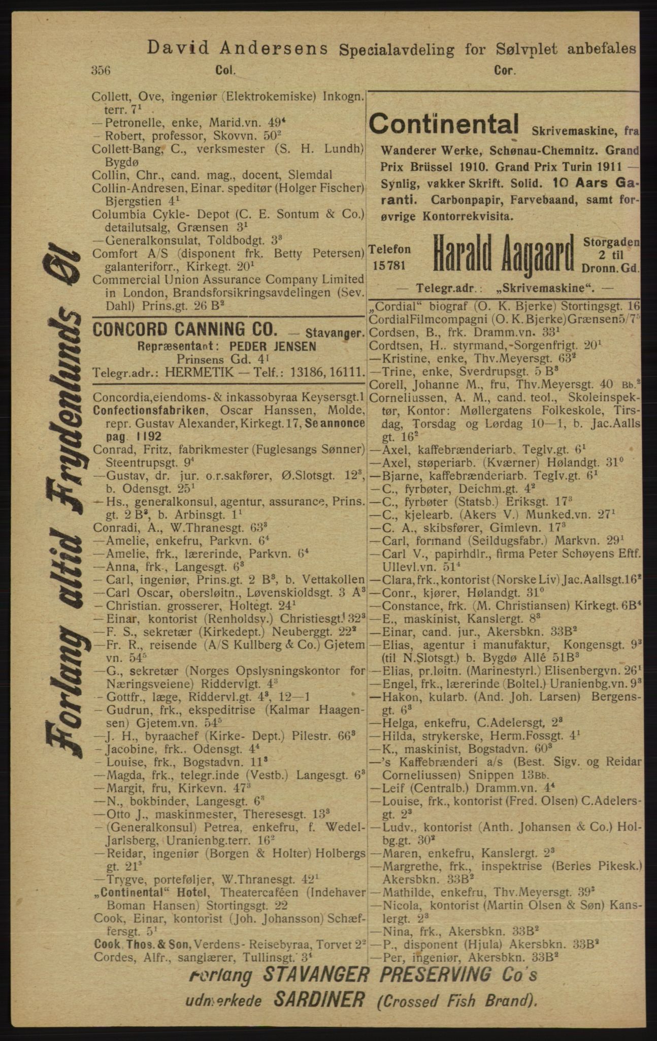 Kristiania/Oslo adressebok, PUBL/-, 1913, p. 368