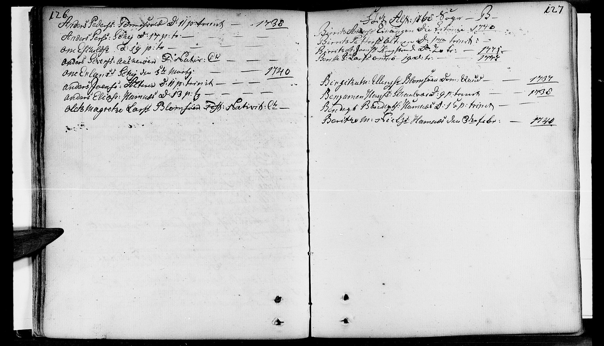 Ministerialprotokoller, klokkerbøker og fødselsregistre - Nordland, AV/SAT-A-1459/830/L0436: Parish register (official) no. 830A05 /1, 1737-1804, p. 126-127