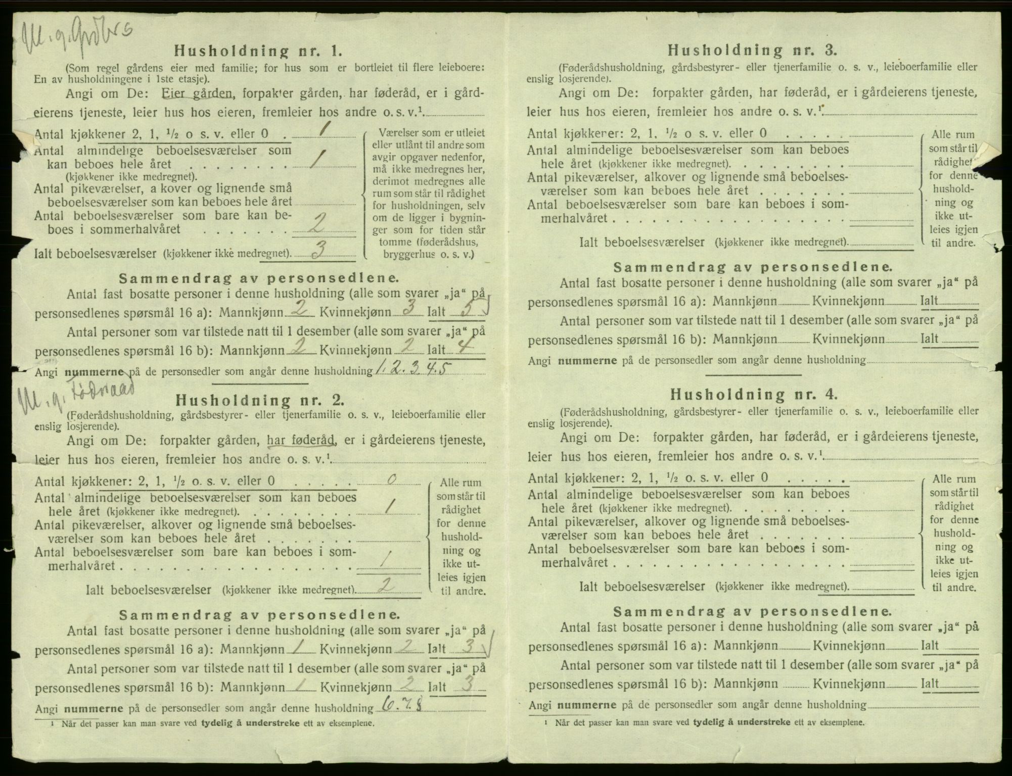 SAB, 1920 census for Odda, 1920, p. 54