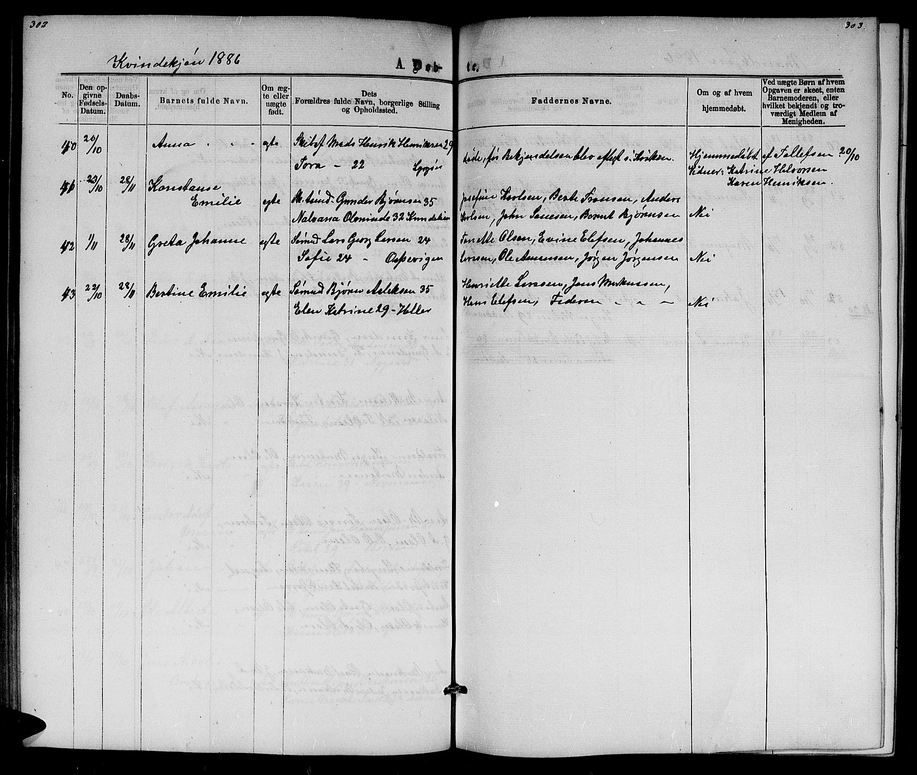 Dypvåg sokneprestkontor, AV/SAK-1111-0007/F/Fb/Fba/L0012: Parish register (copy) no. B 12, 1872-1886, p. 302-303