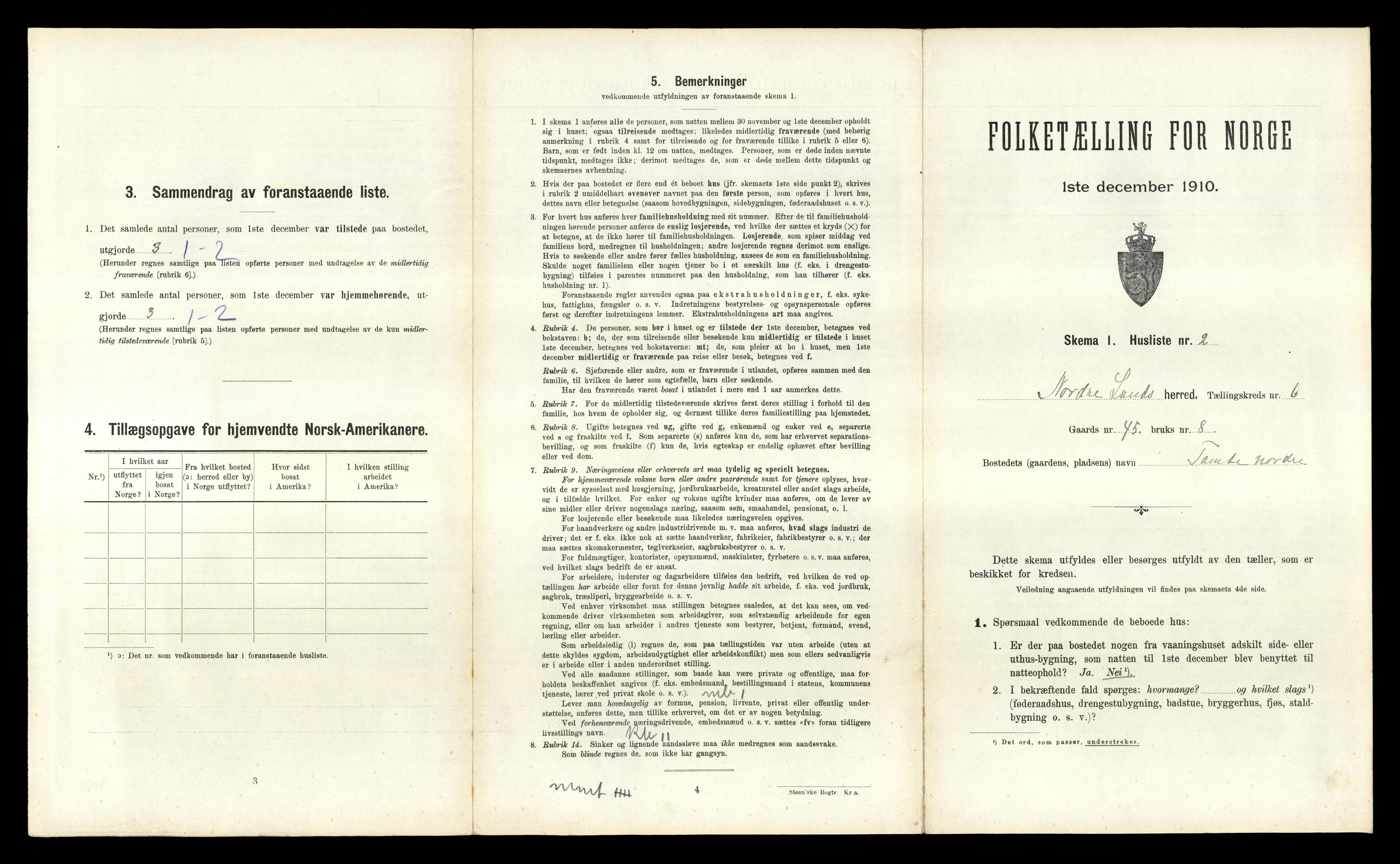RA, 1910 census for Nordre Land, 1910, p. 597