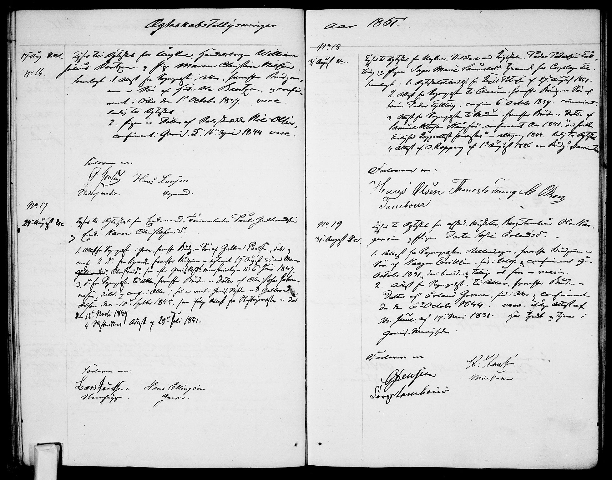 Garnisonsmenigheten Kirkebøker, AV/SAO-A-10846/H/Ha/L0005: Banns register no. I 5, 1844-1856