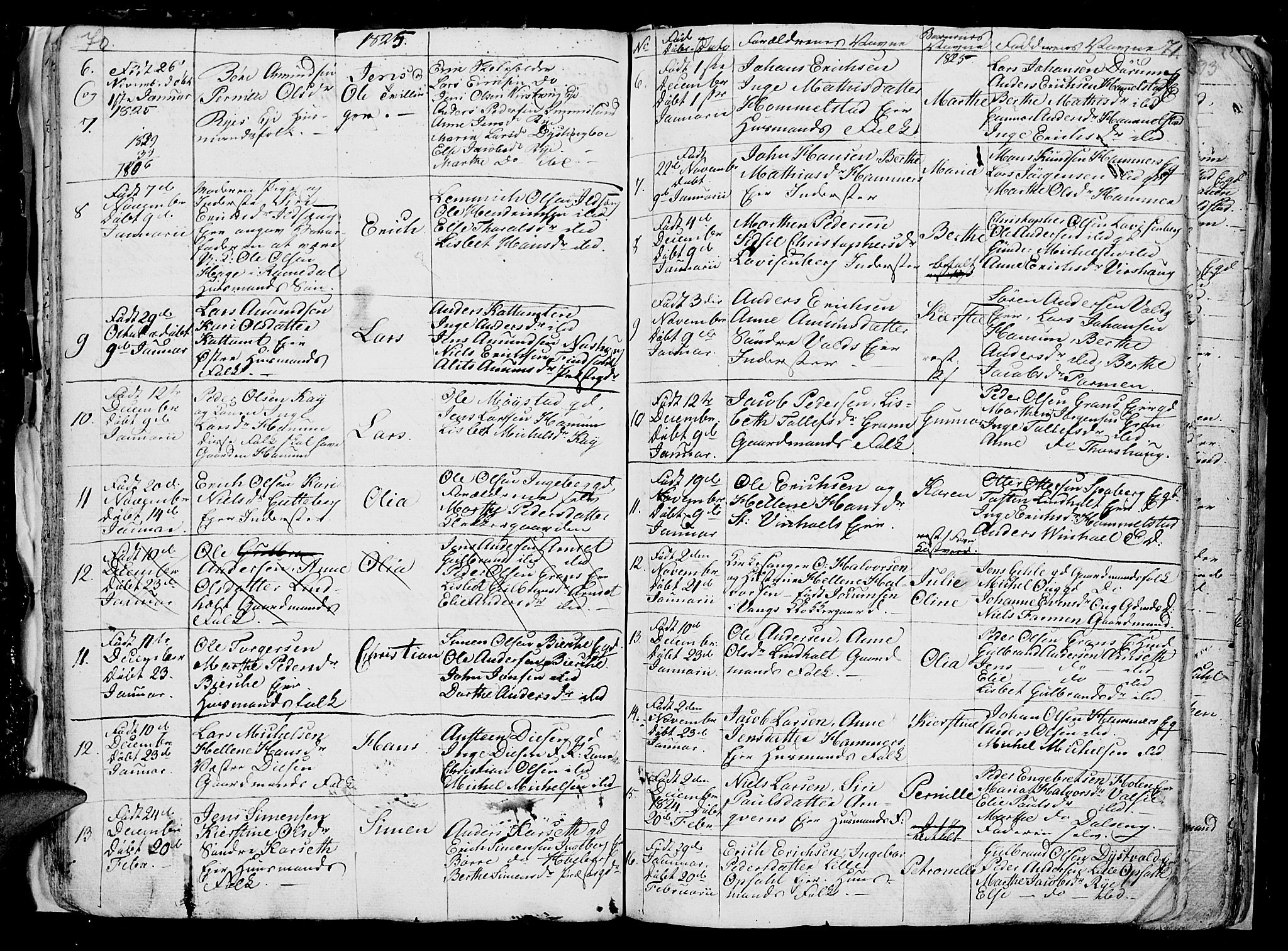 Vang prestekontor, Hedmark, AV/SAH-PREST-008/H/Ha/Hab/L0006: Parish register (copy) no. 6, 1819-1832, p. 70-71