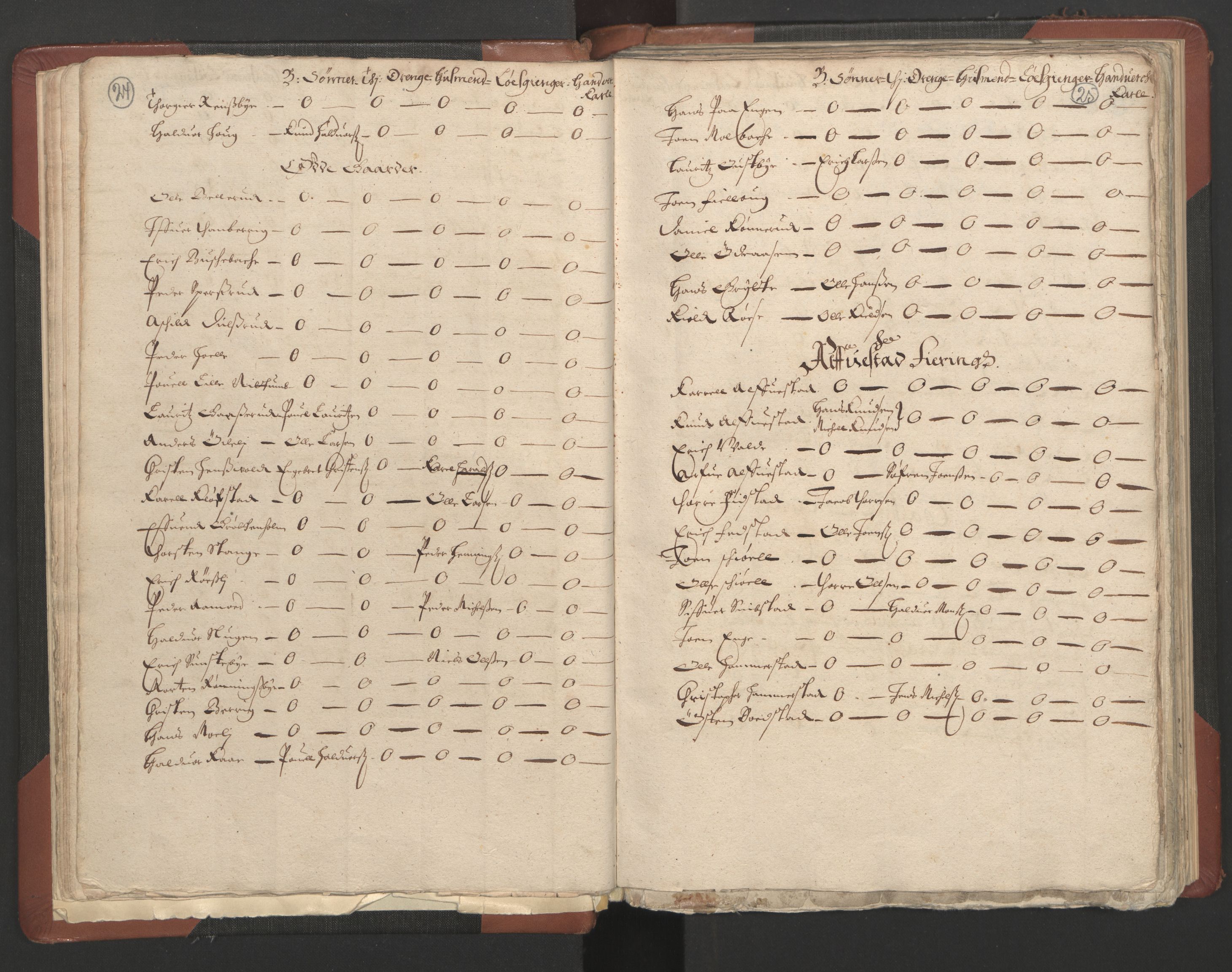 RA, Bailiff's Census 1664-1666, no. 4: Hadeland and Valdres fogderi and Gudbrandsdal fogderi, 1664, p. 24-25