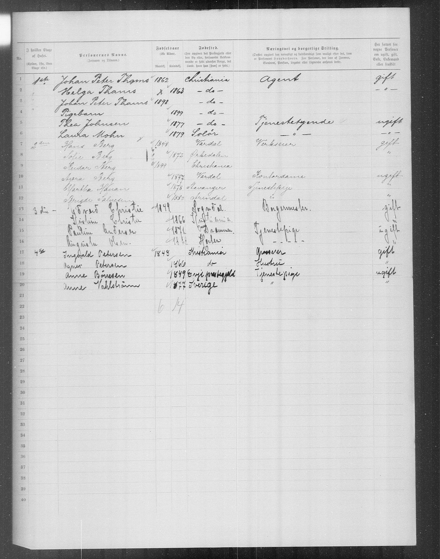 OBA, Municipal Census 1899 for Kristiania, 1899, p. 14156