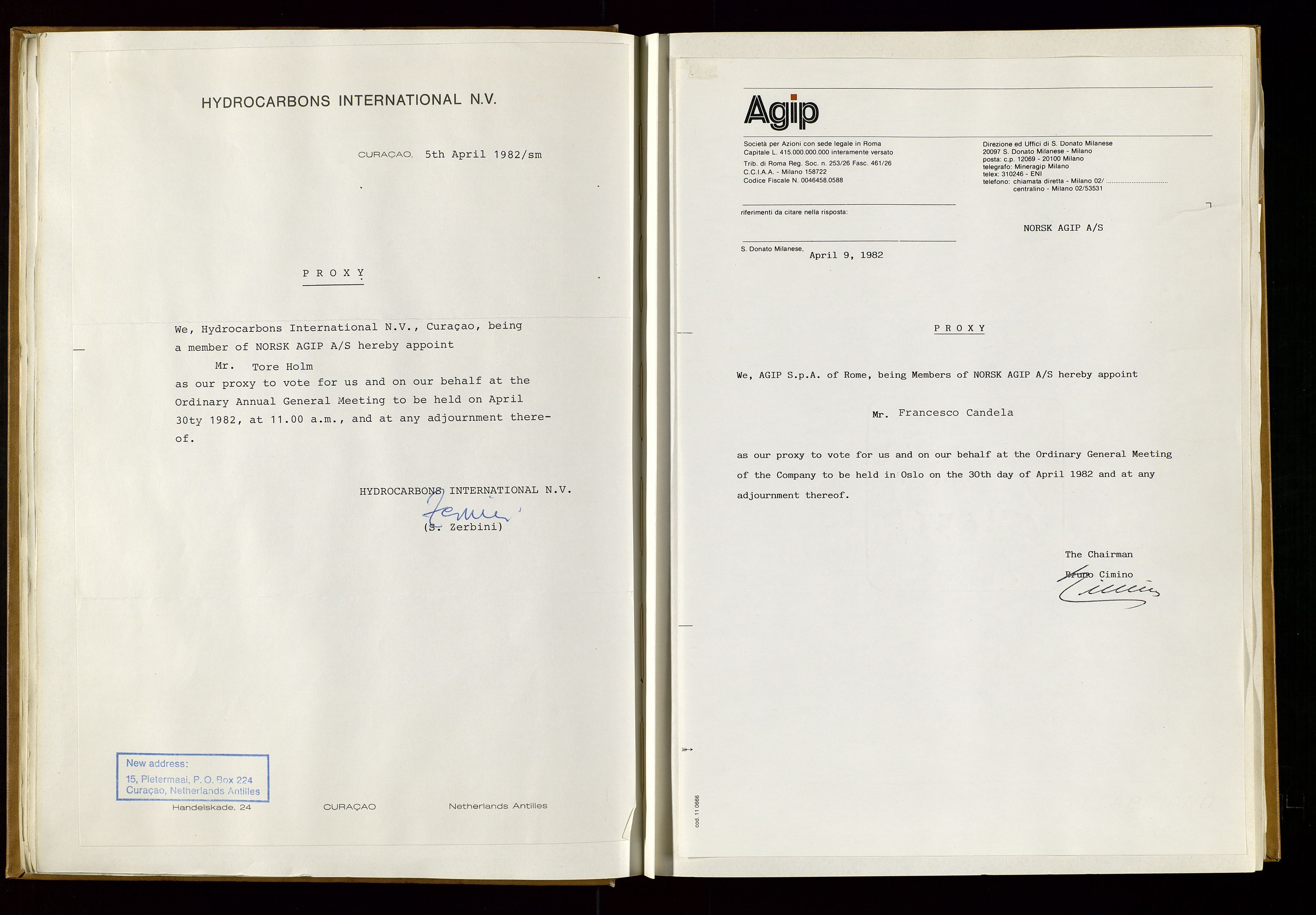 Pa 1583 - Norsk Agip AS, SAST/A-102138/A/Aa/L0001: General assembly and Board of Directors meeting minutes, 1965-1990