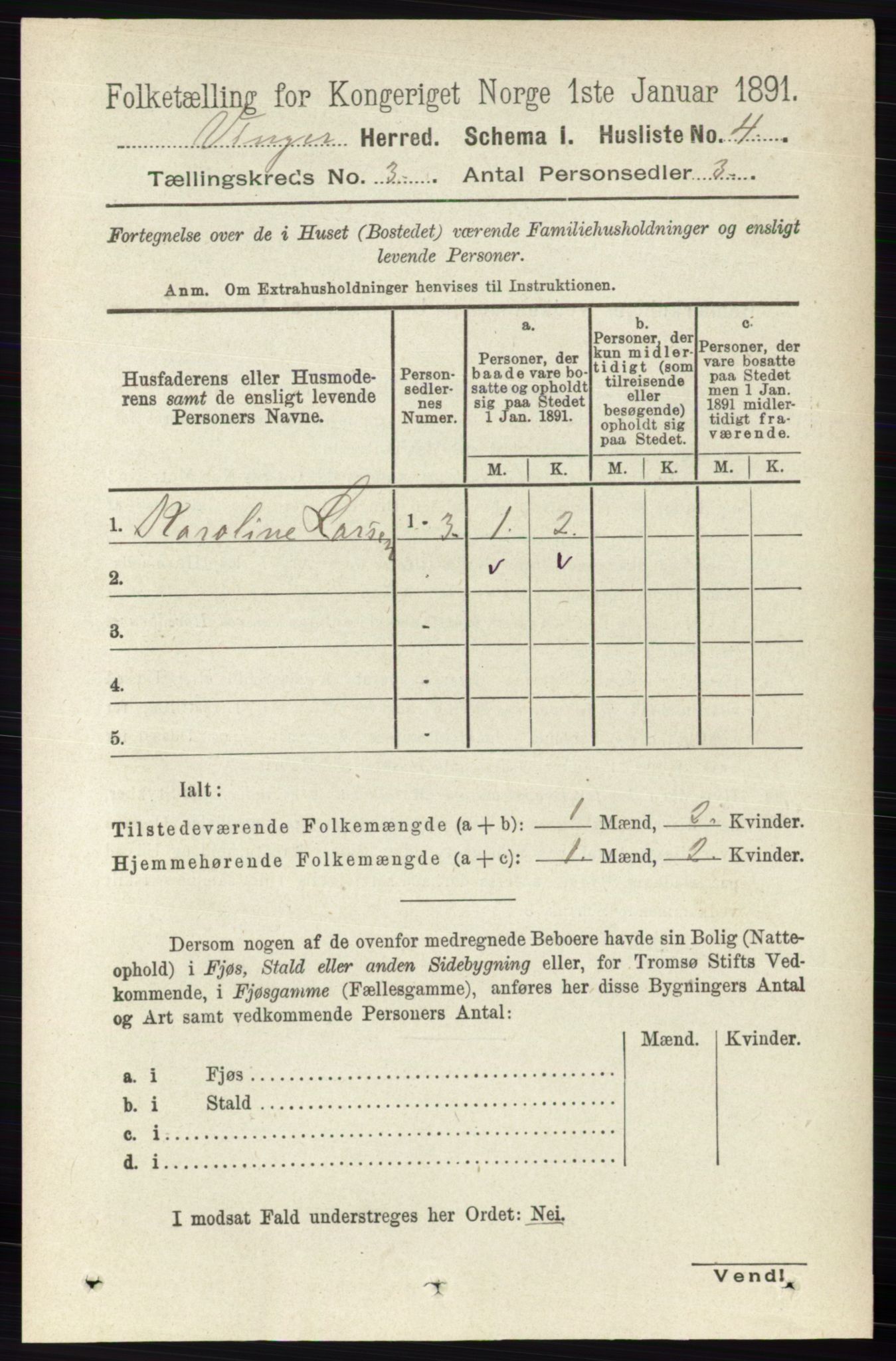 RA, 1891 census for 0421 Vinger, 1891, p. 782