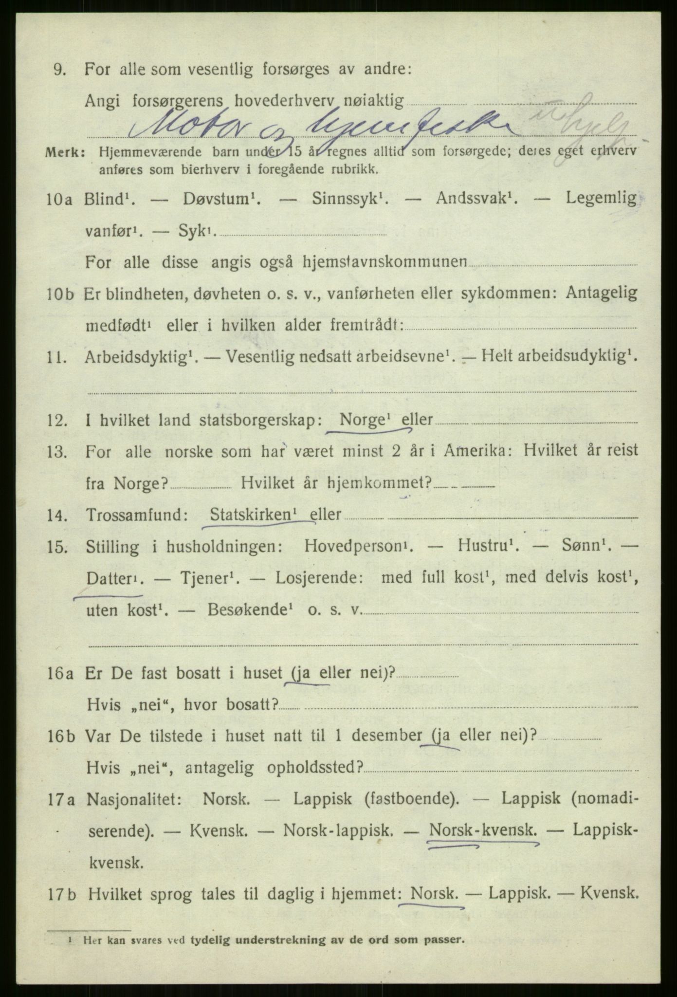 SATØ, 1920 census for Sørfjord, 1920, p. 1071