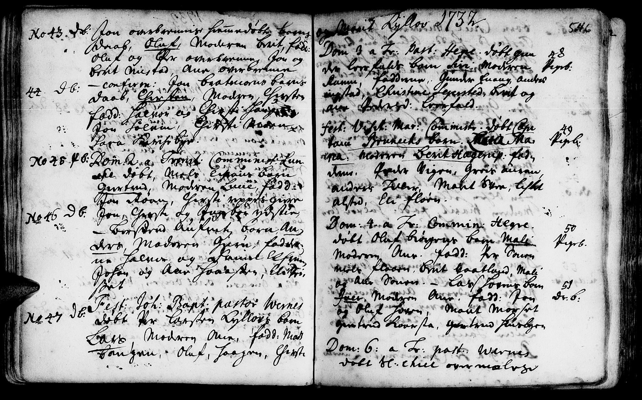 Ministerialprotokoller, klokkerbøker og fødselsregistre - Nord-Trøndelag, SAT/A-1458/709/L0055: Parish register (official) no. 709A03, 1730-1739, p. 545-546