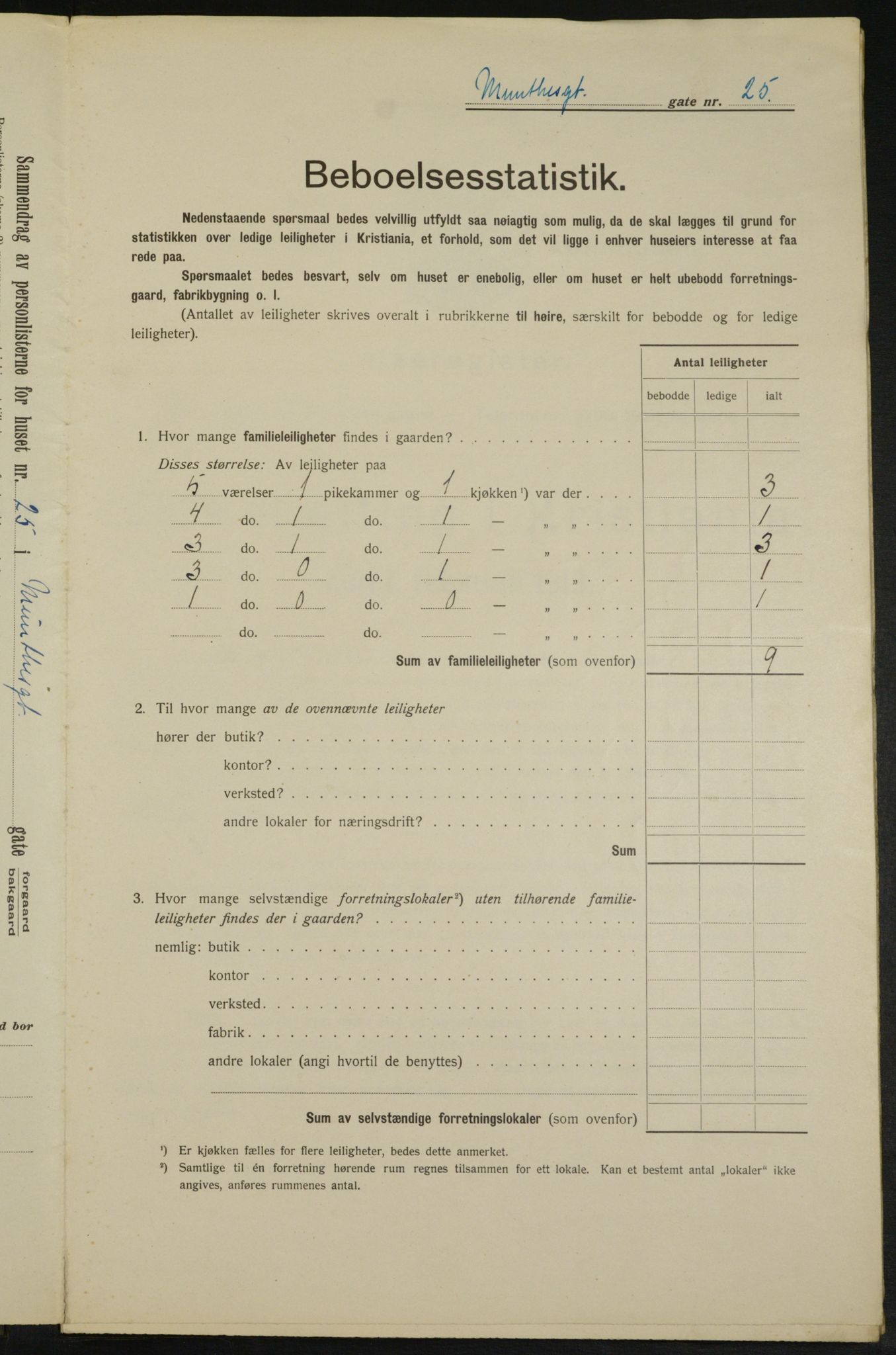 OBA, Municipal Census 1913 for Kristiania, 1913, p. 68061