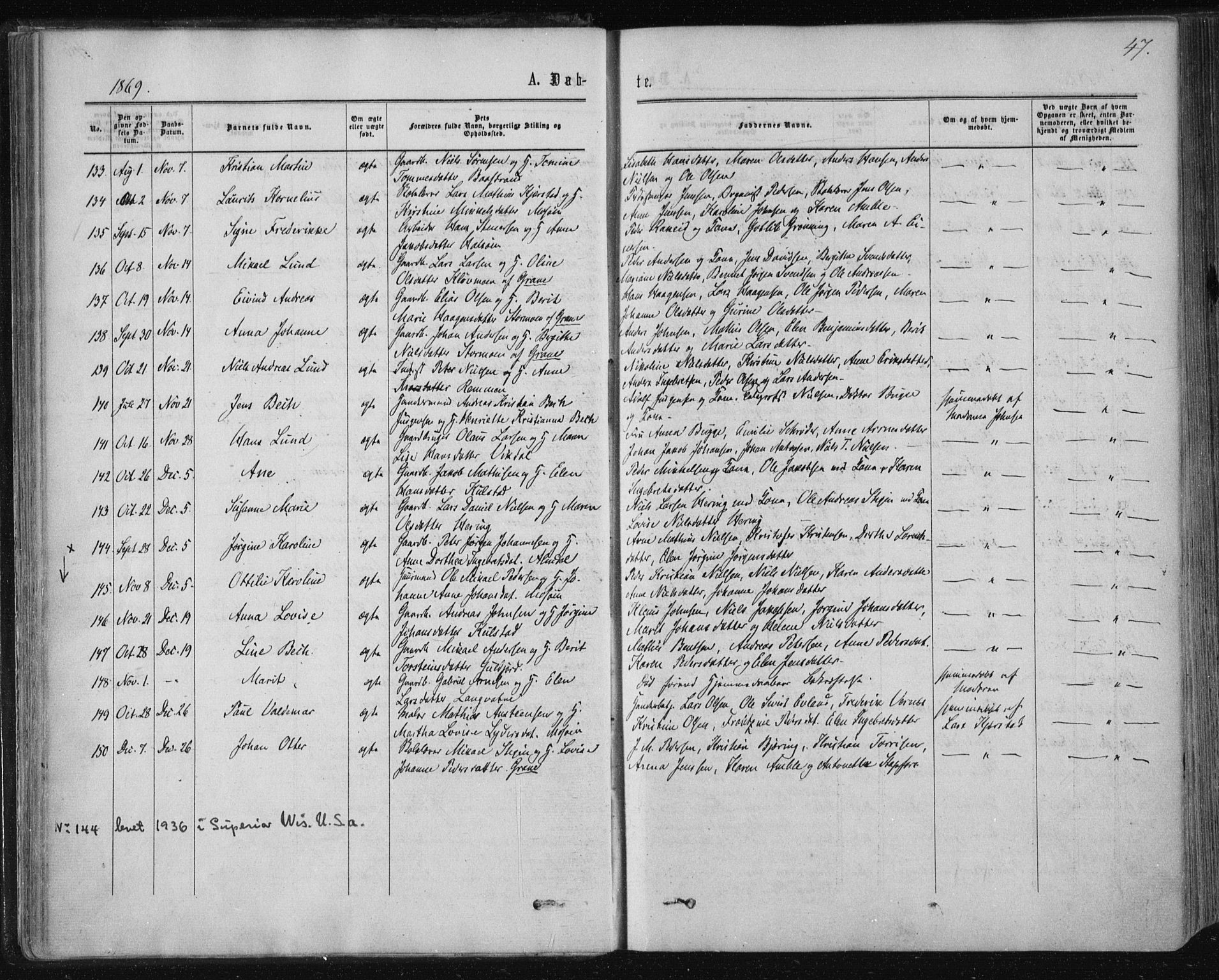 Ministerialprotokoller, klokkerbøker og fødselsregistre - Nordland, SAT/A-1459/820/L0294: Parish register (official) no. 820A15, 1866-1879, p. 47
