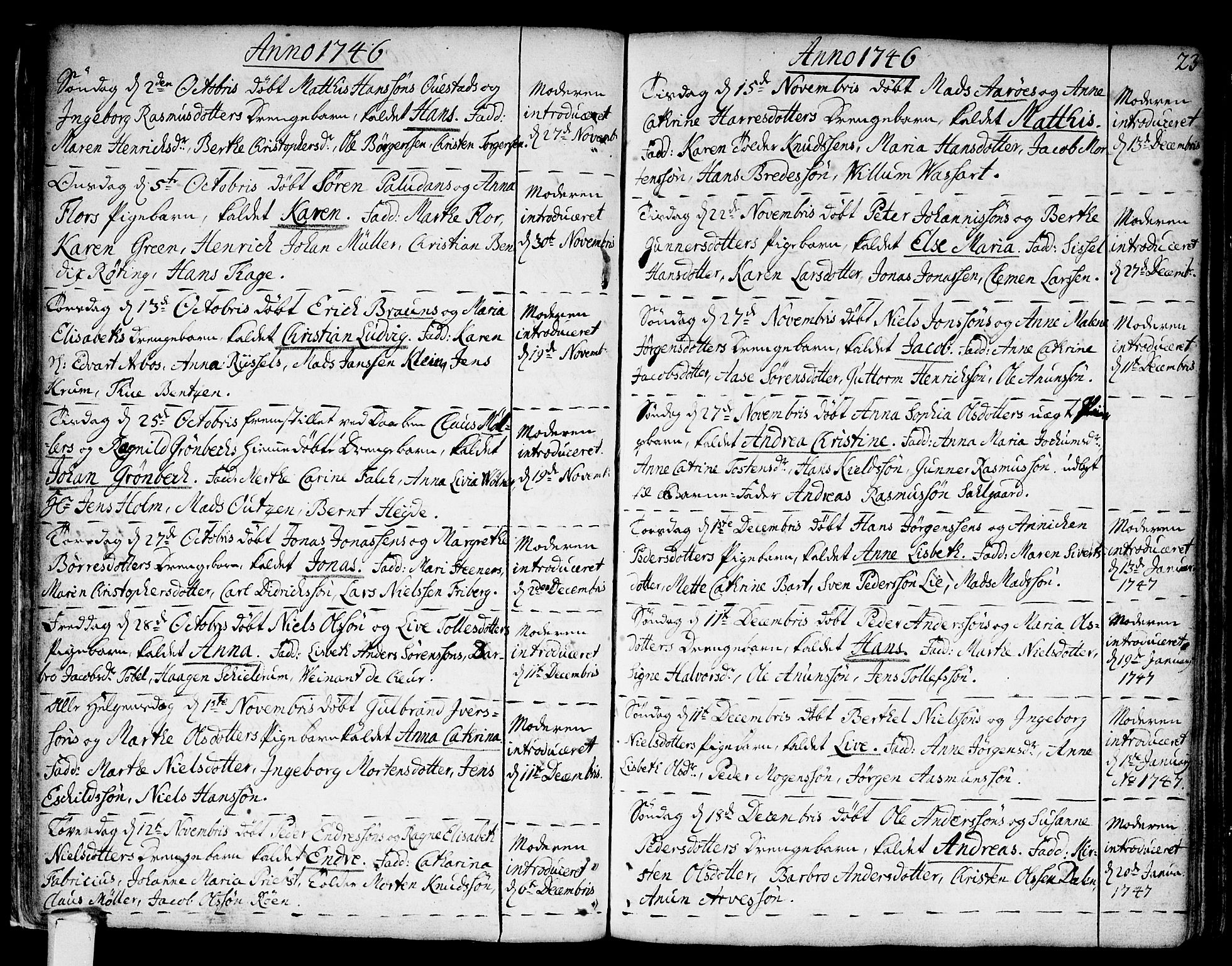 Strømsø kirkebøker, AV/SAKO-A-246/F/Fa/L0007: Parish register (official) no. I 7, 1739-1751, p. 23