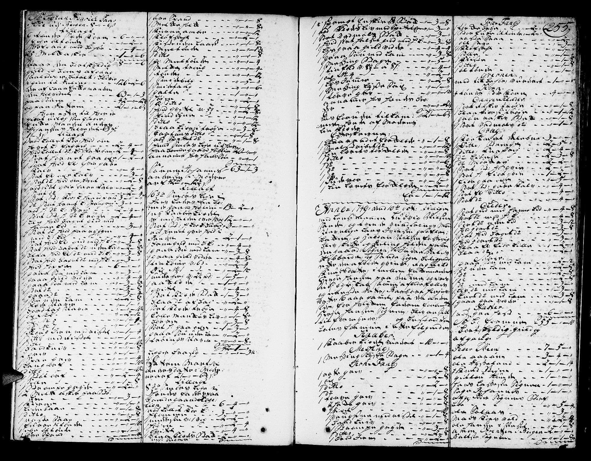 Sunnfjord tingrett, AV/SAB-A-3201/1/H/Ha/Hab/L0005b: Skifteprotokioll, folio 252-478, 1749-1752, p. 254b-255a