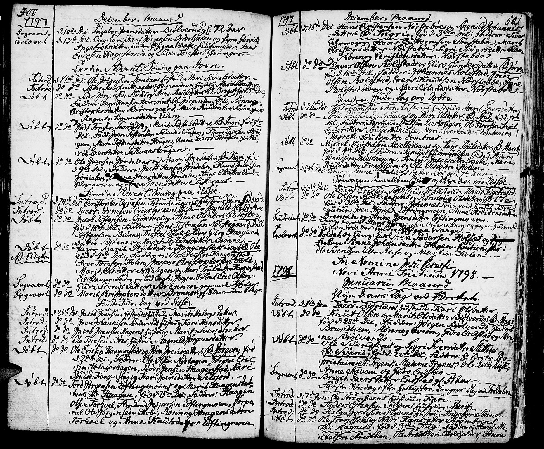 Lesja prestekontor, AV/SAH-PREST-068/H/Ha/Haa/L0003: Parish register (official) no. 3, 1777-1819, p. 500-501