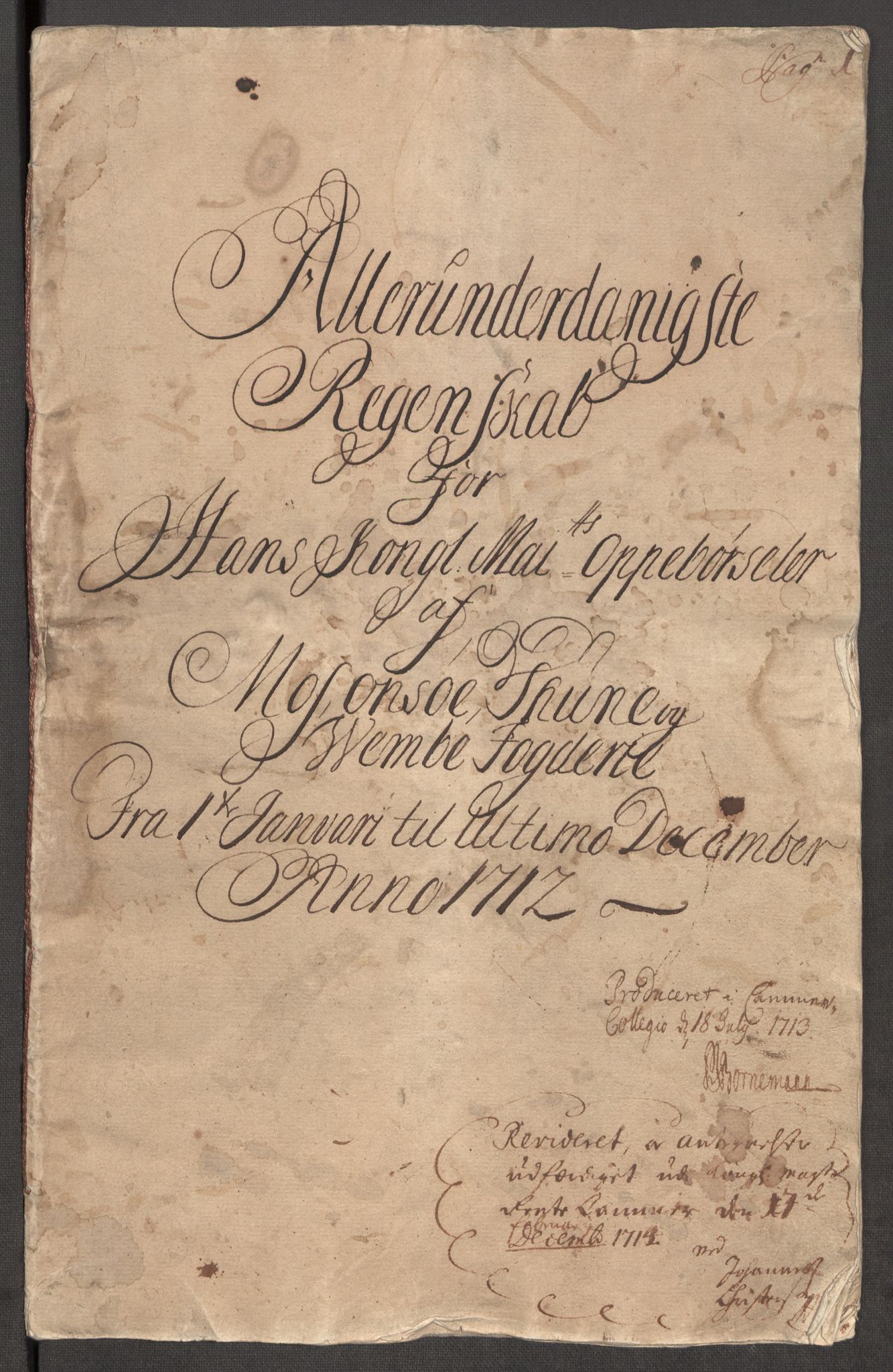 Rentekammeret inntil 1814, Reviderte regnskaper, Fogderegnskap, RA/EA-4092/R04/L0137: Fogderegnskap Moss, Onsøy, Tune, Veme og Åbygge, 1712, p. 3