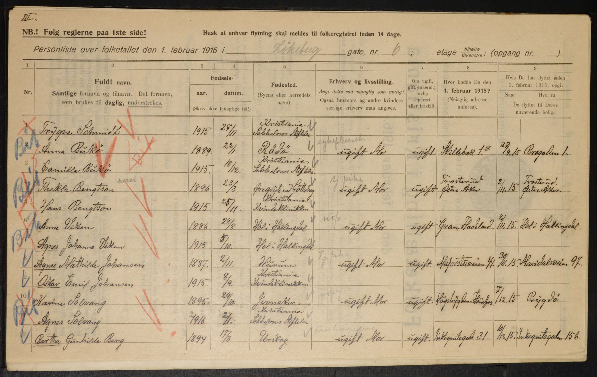OBA, Municipal Census 1916 for Kristiania, 1916, p. 59894
