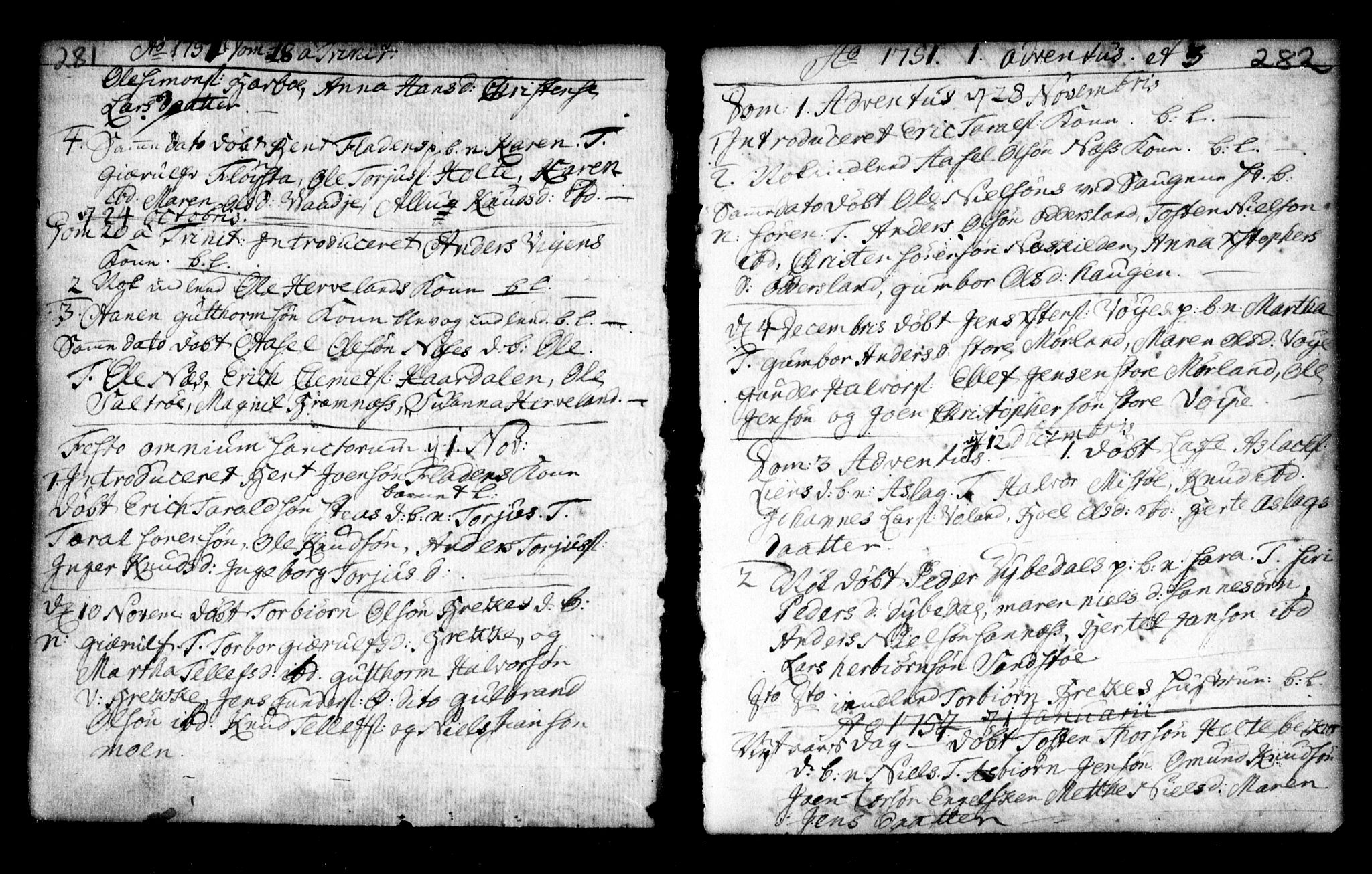 Holt sokneprestkontor, AV/SAK-1111-0021/F/Fa/L0002: Parish register (official) no. A 2, 1739-1753, p. 281-282