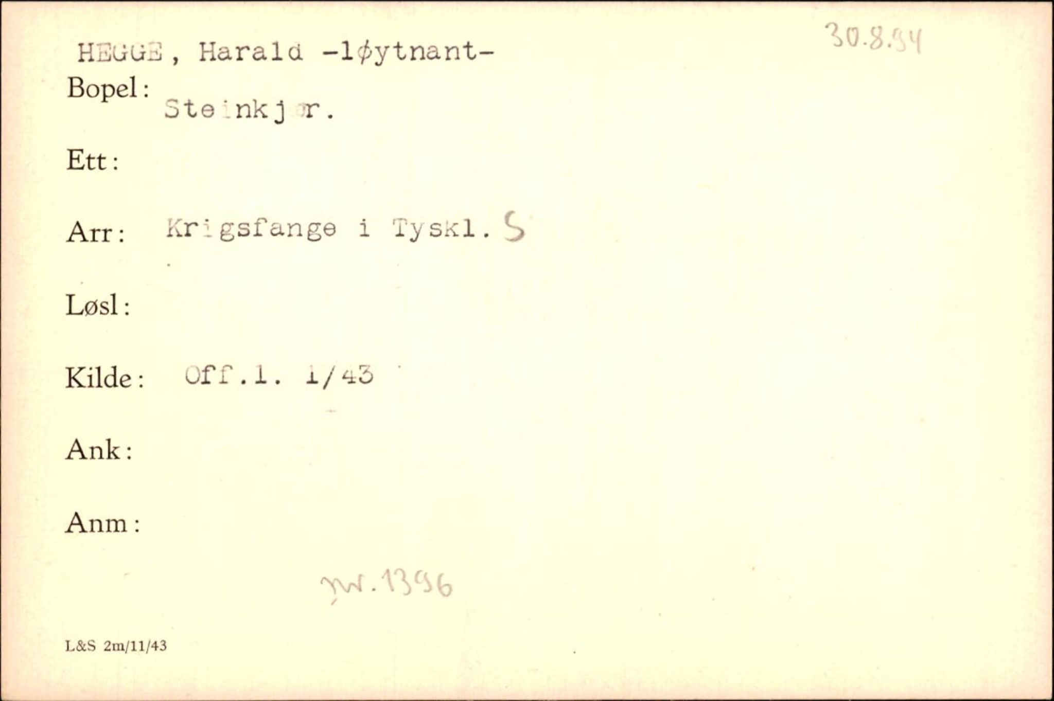 Forsvaret, Forsvarets krigshistoriske avdeling, AV/RA-RAFA-2017/Y/Yf/L0200: II-C-11-2102  -  Norske krigsfanger i Tyskland, 1940-1945, p. 408