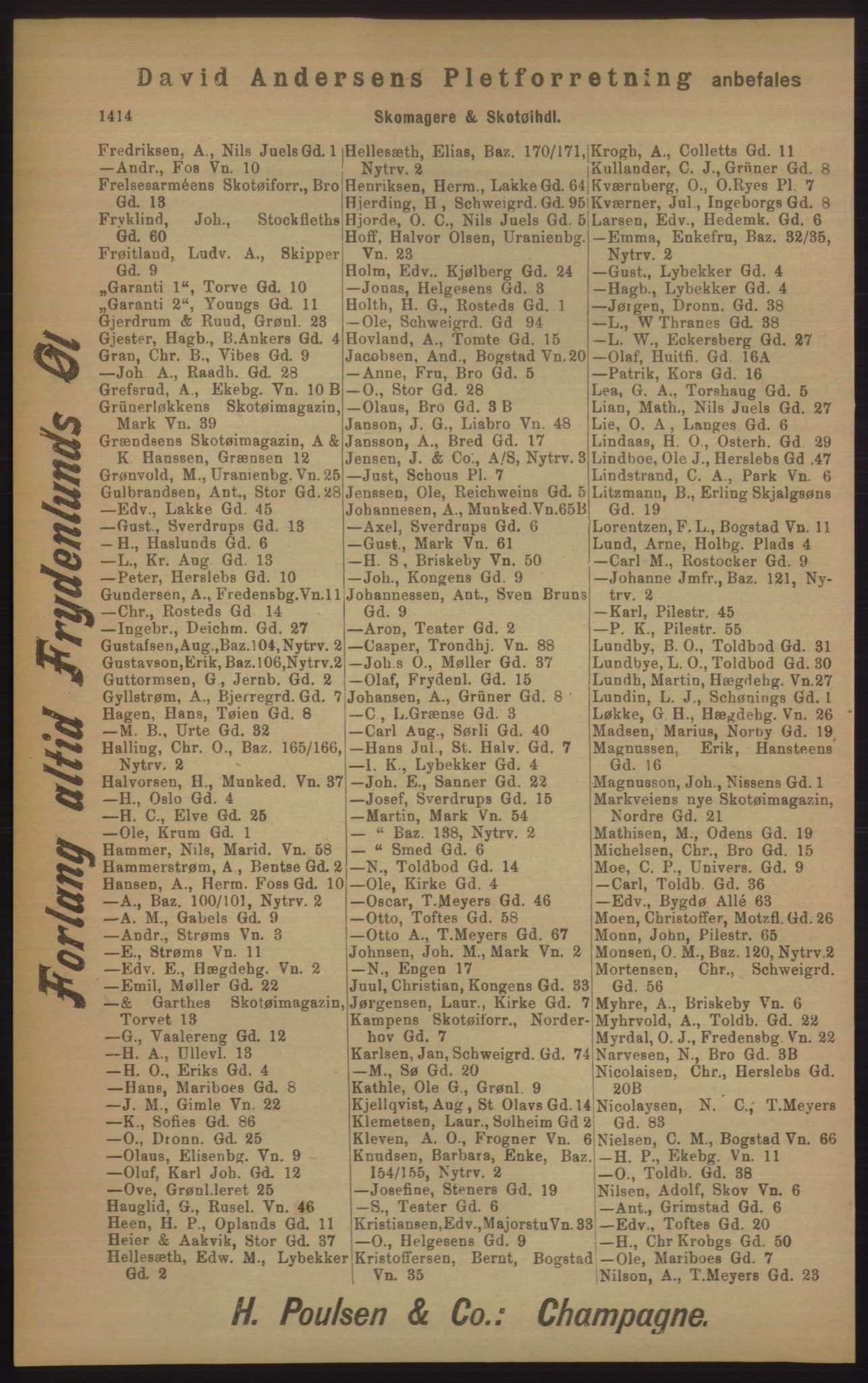 Kristiania/Oslo adressebok, PUBL/-, 1905, p. 1414