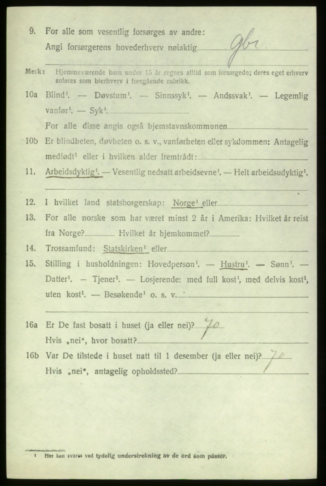 SAB, 1920 census for Stord, 1920, p. 1264