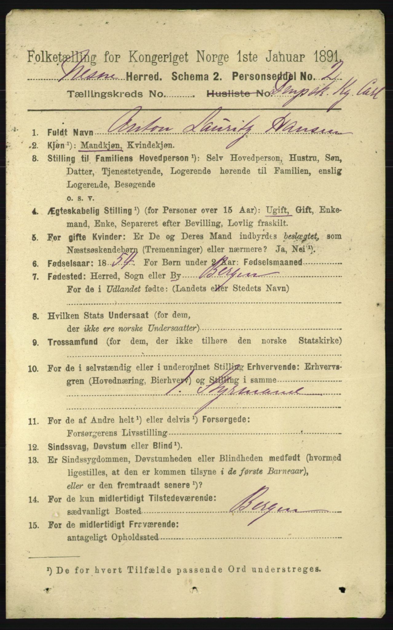 RA, 1891 census for 1828 Nesna, 1891, p. 4111