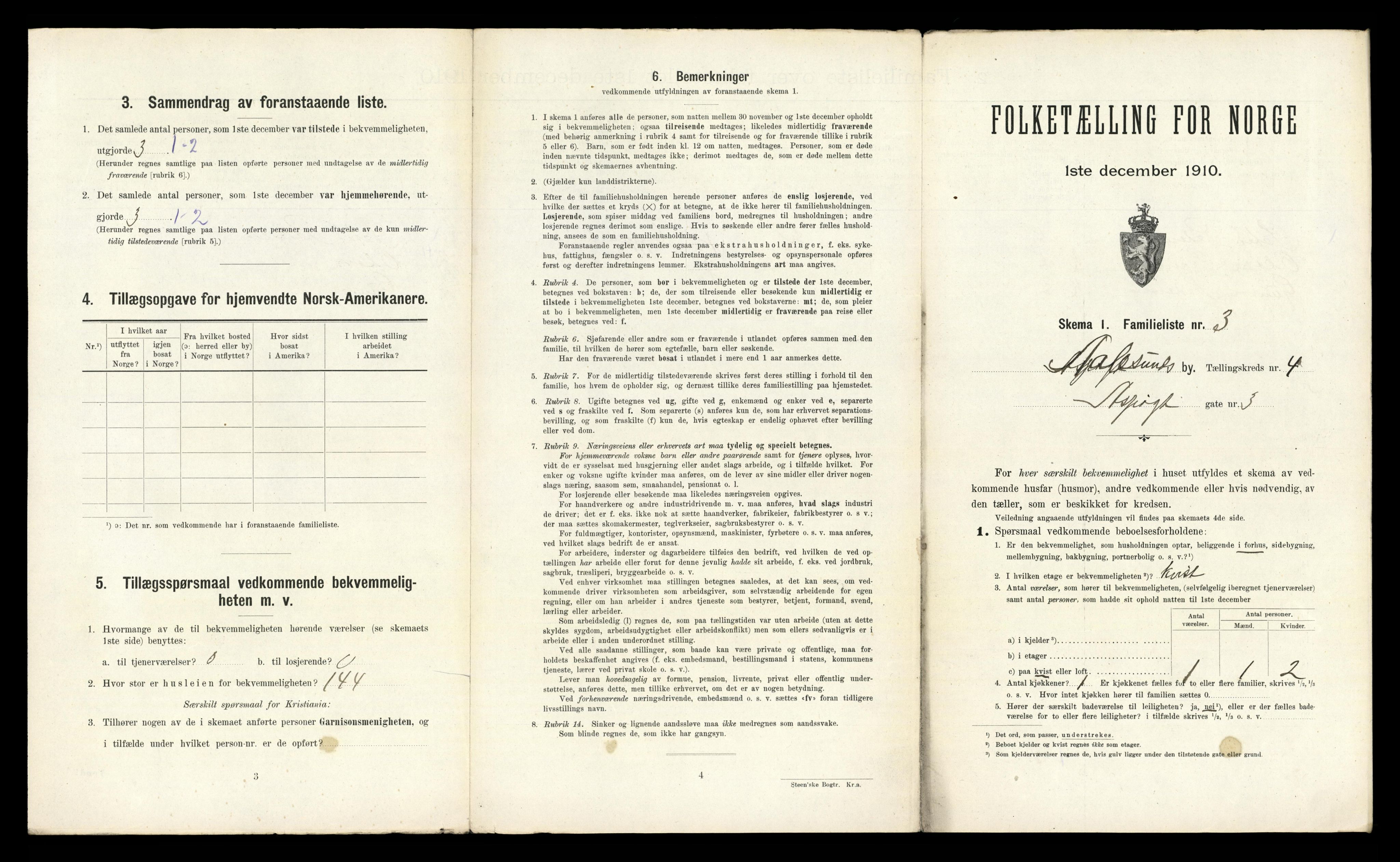 RA, 1910 census for Ålesund, 1910, p. 1465