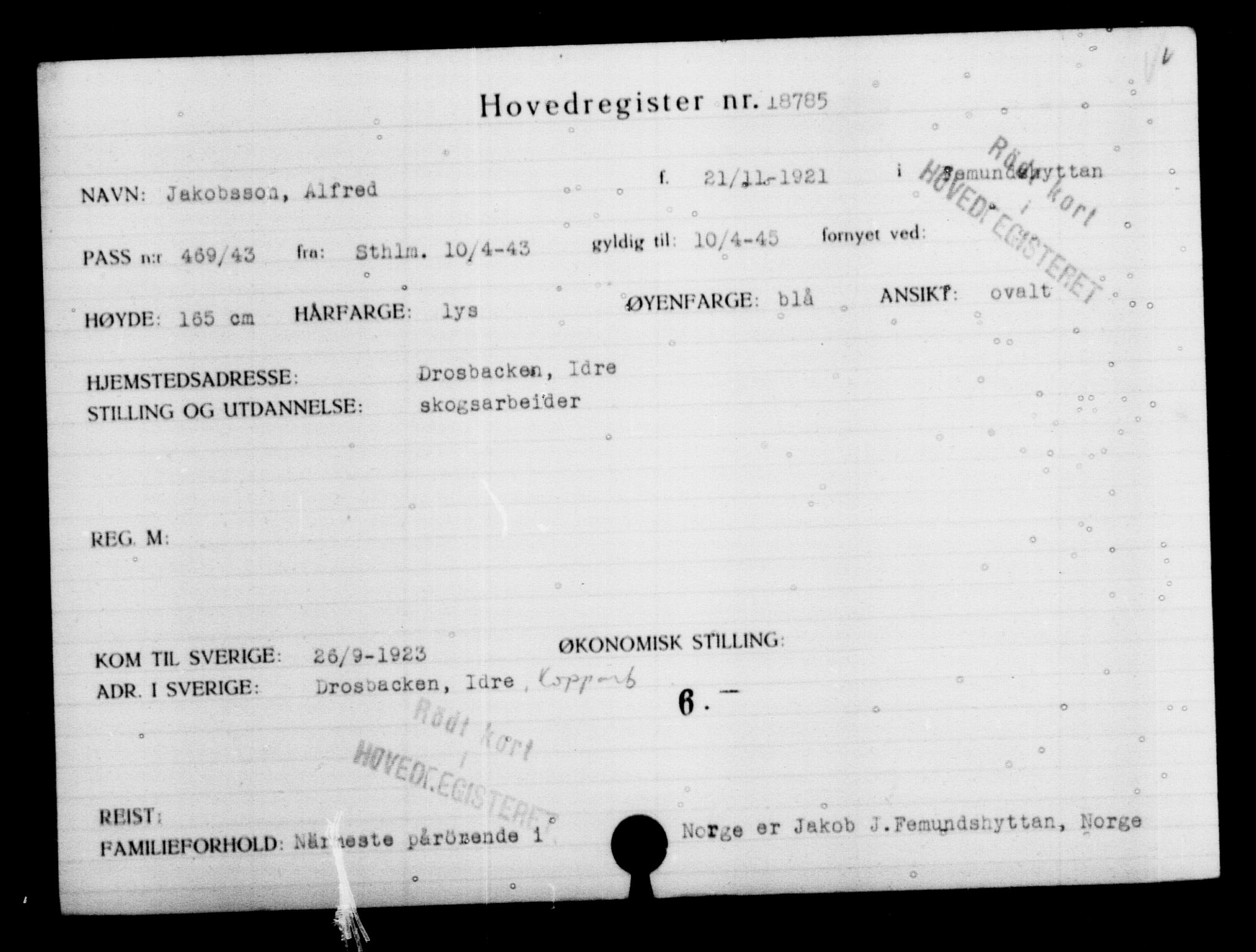 Den Kgl. Norske Legasjons Flyktningskontor, AV/RA-S-6753/V/Va/L0009: Kjesäterkartoteket.  Flyktningenr. 18502-22048, 1940-1945, p. 327