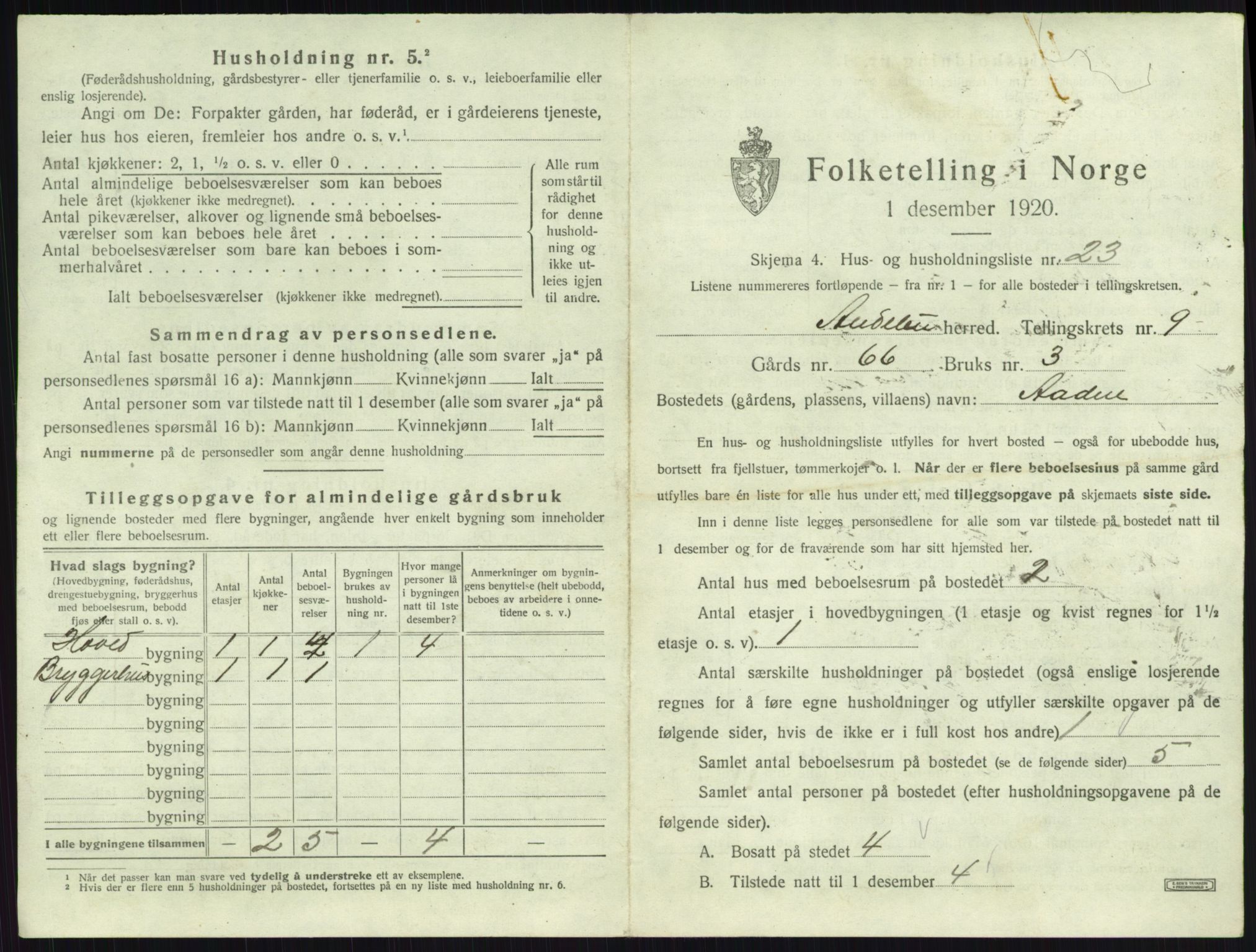 SAKO, 1920 census for Andebu, 1920, p. 575