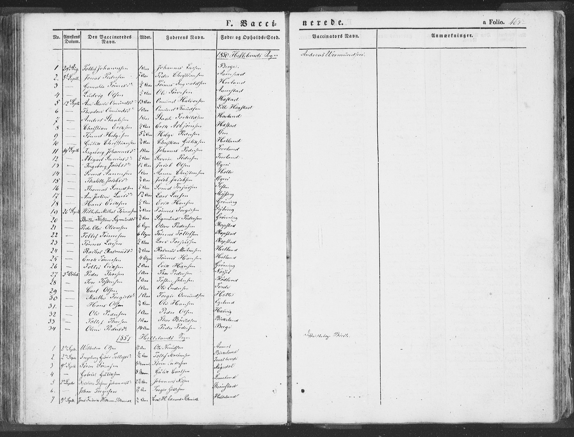 Helleland sokneprestkontor, AV/SAST-A-101810: Parish register (official) no. A 6.2, 1834-1863, p. 465