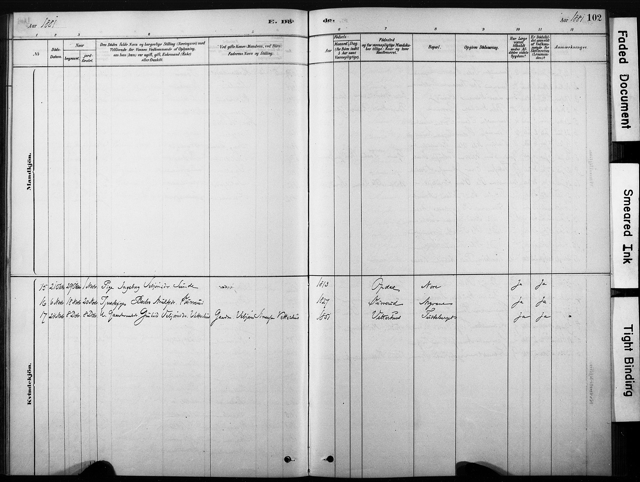 Nore kirkebøker, SAKO/A-238/F/Fb/L0001: Parish register (official) no. II 1, 1878-1886, p. 102
