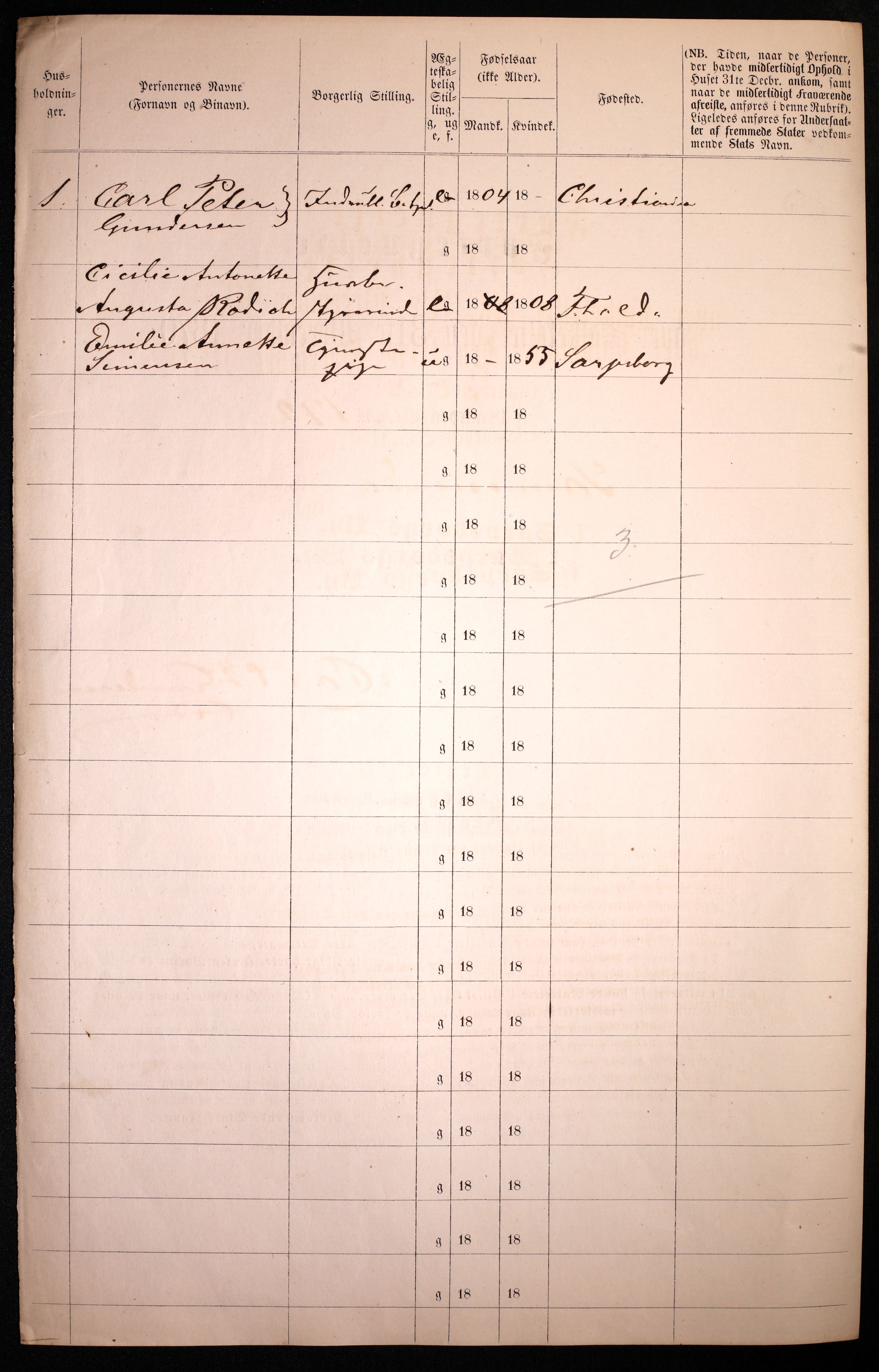 RA, 1870 census for 0102 Sarpsborg, 1870, p. 550