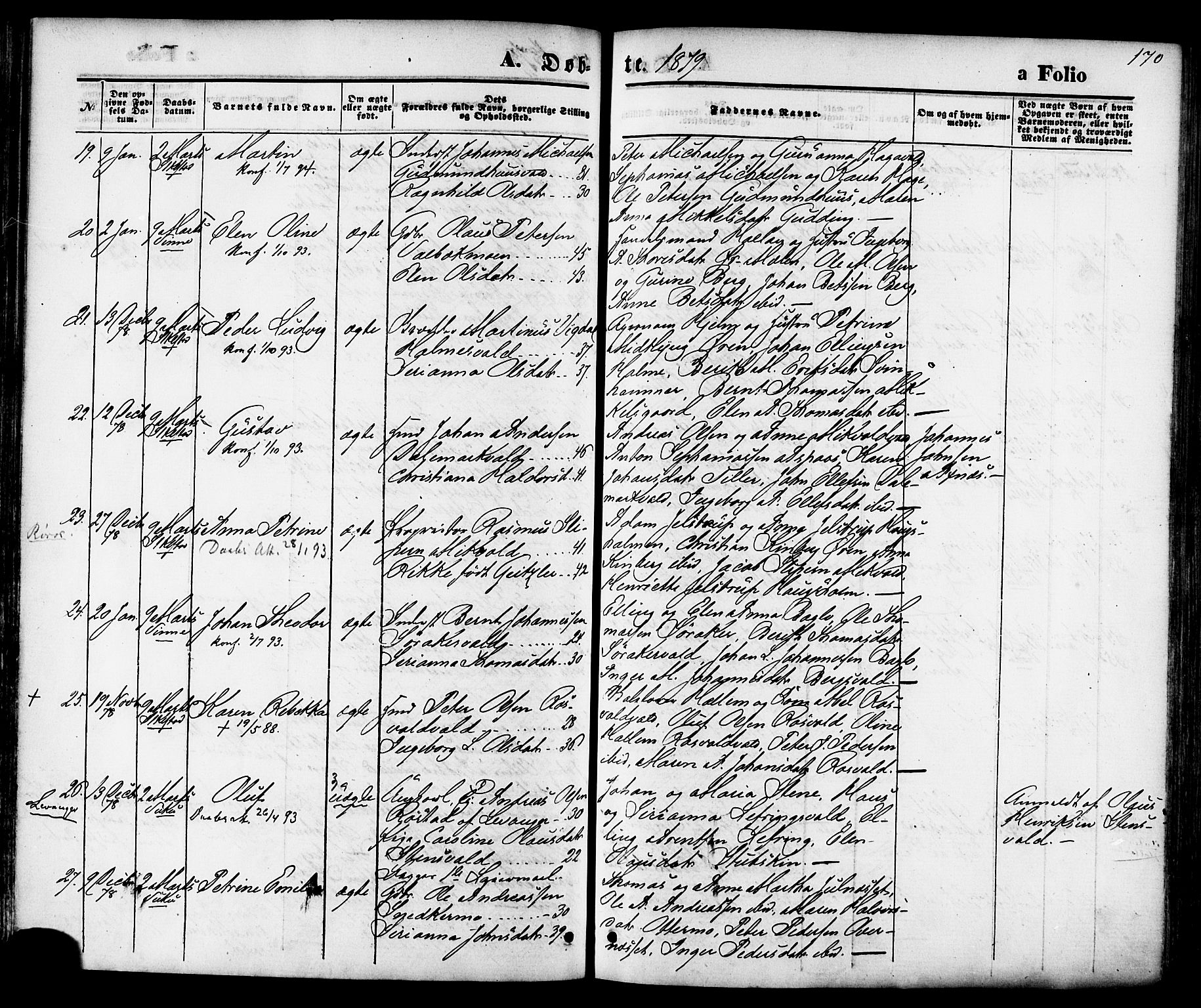 Ministerialprotokoller, klokkerbøker og fødselsregistre - Nord-Trøndelag, AV/SAT-A-1458/723/L0242: Parish register (official) no. 723A11, 1870-1880, p. 170