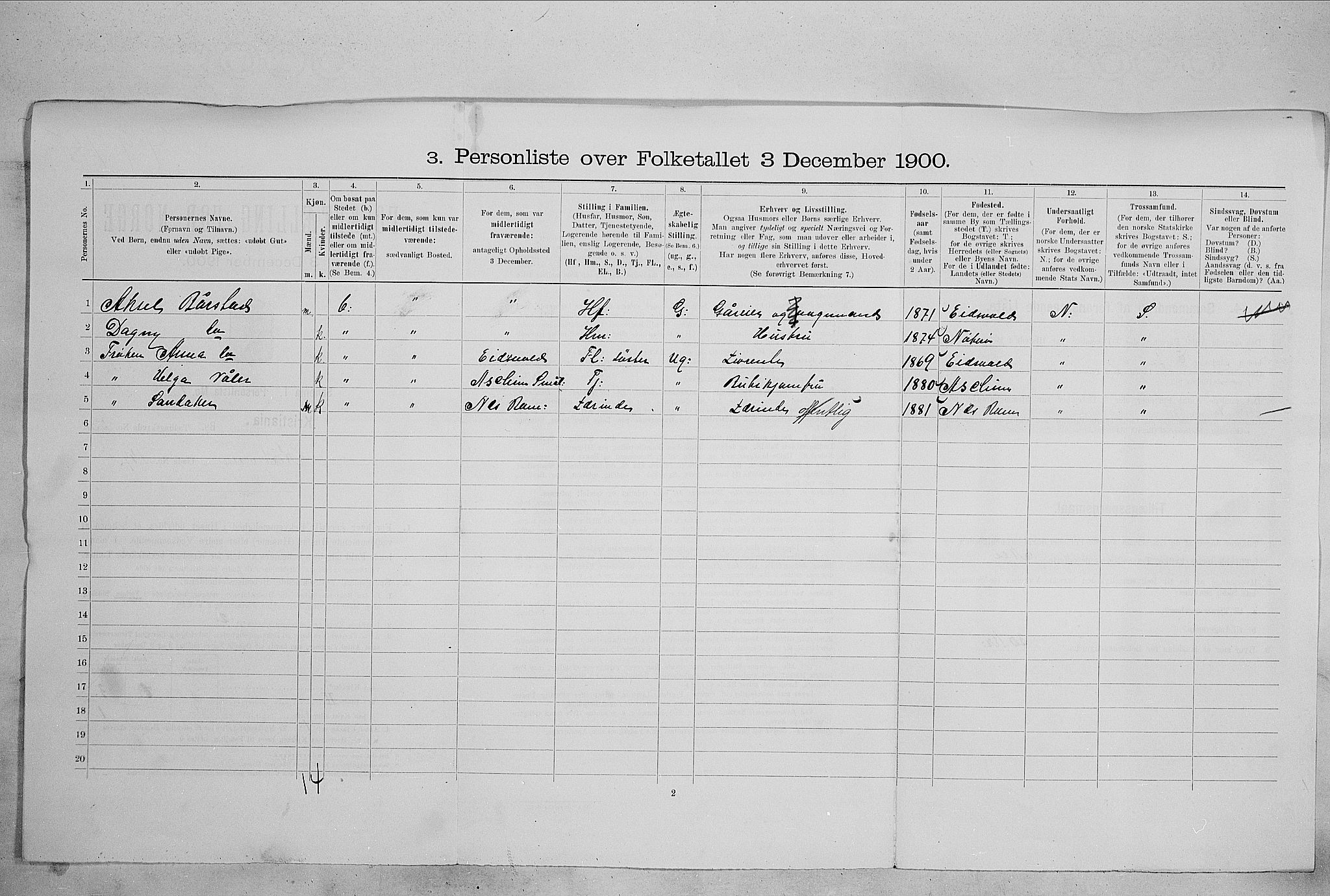 SAO, 1900 census for Kristiania, 1900, p. 46502