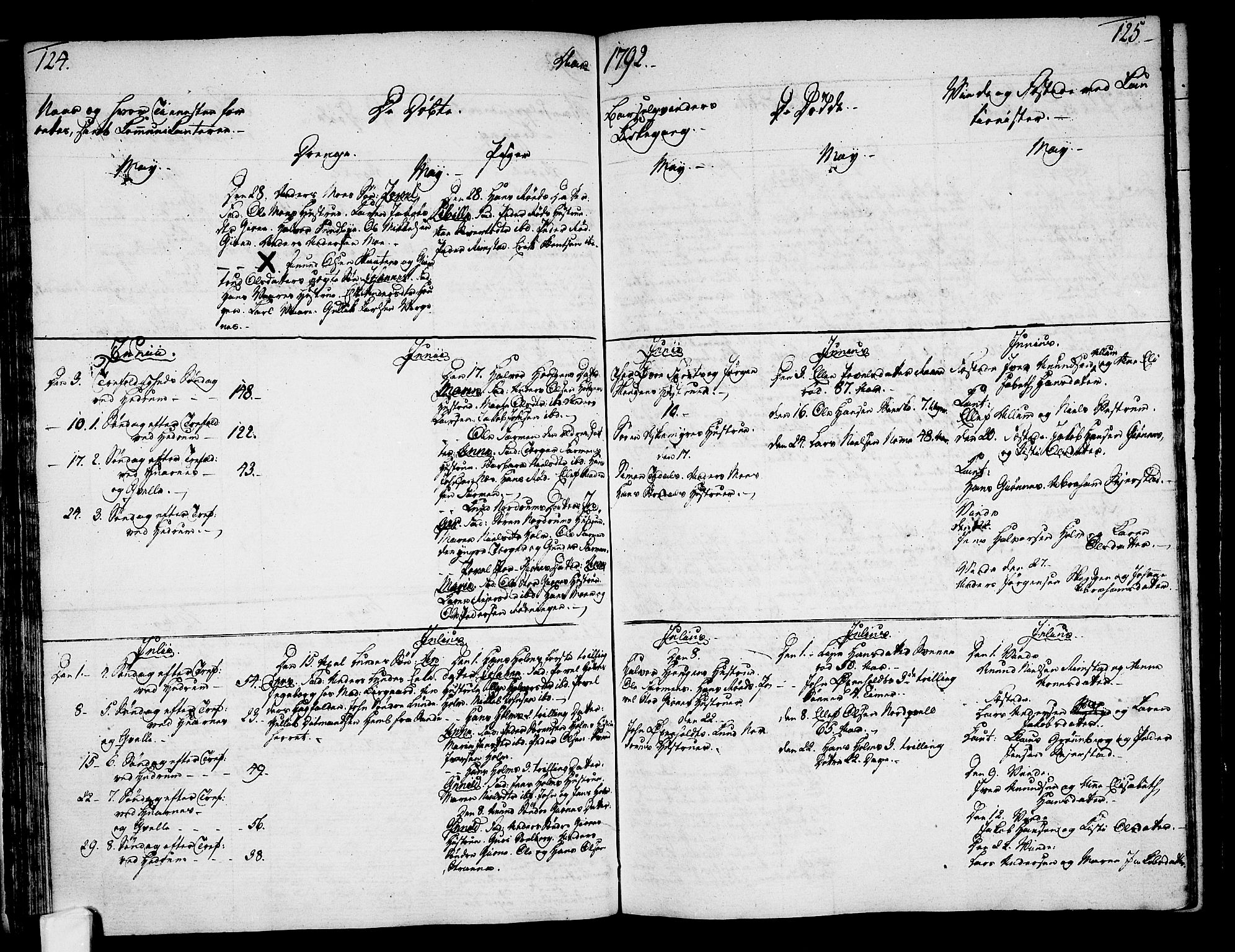 Hedrum kirkebøker, AV/SAKO-A-344/F/Fa/L0002: Parish register (official) no. I 2, 1785-1807, p. 124-125