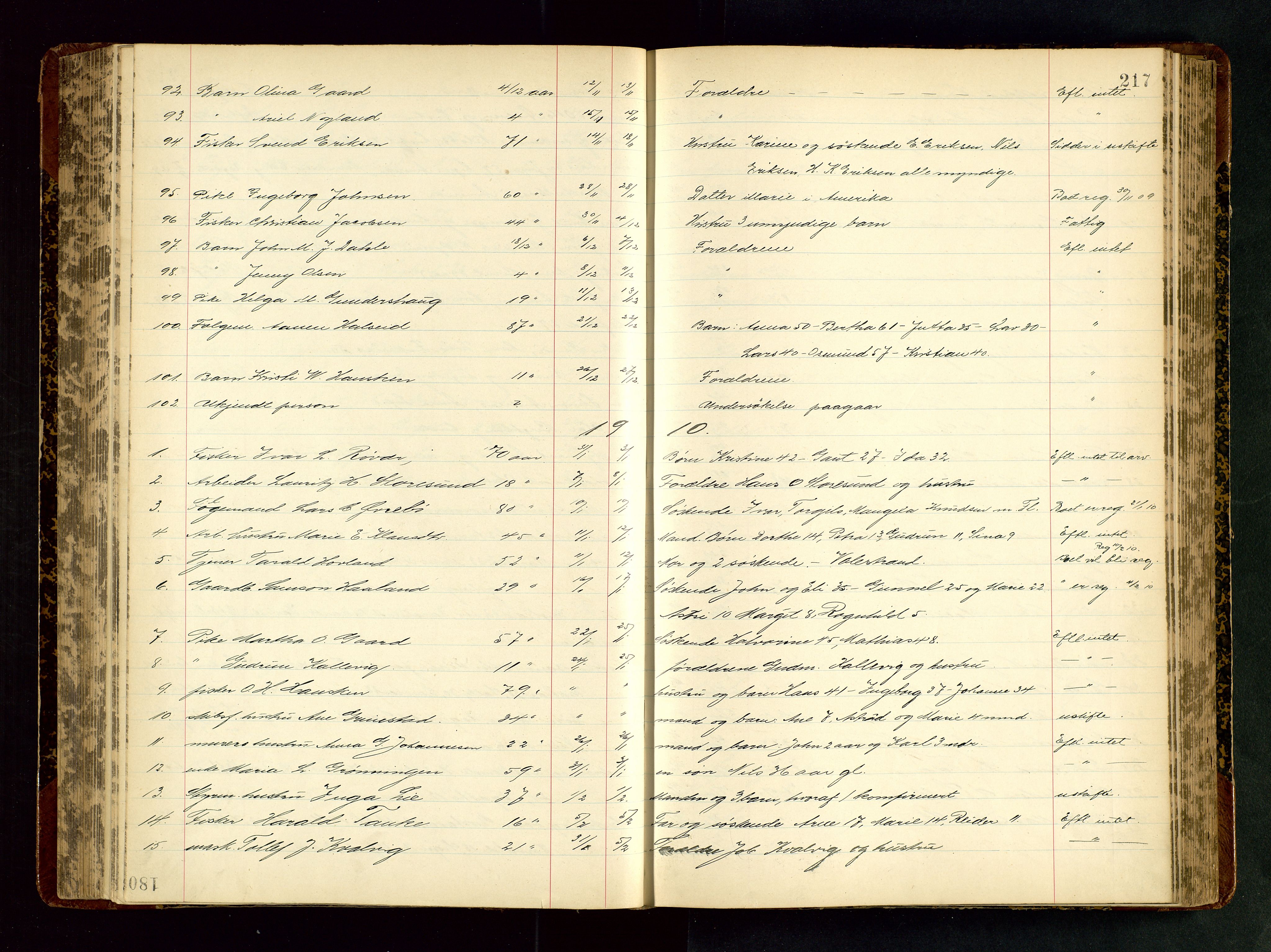 Karmsund sorenskriveri, AV/SAST-A-100311/01/IV/IVAB/L0004: DØDSFALLSPROTOKOLL, 1905-1911, p. 217